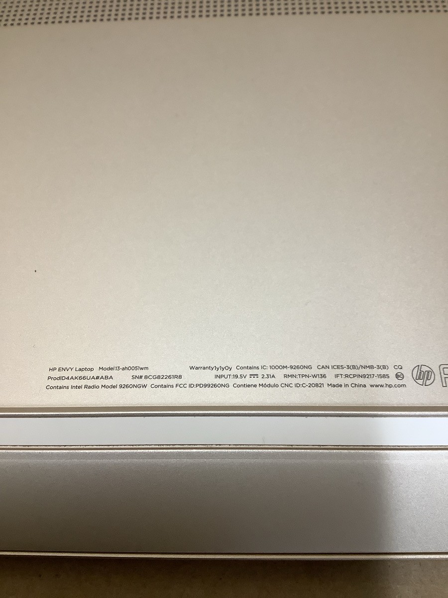 HEWLETT PACKARD ENVY 13-AH0051WM 13.3″ LAPTOP WITH CHARGER & MOUSE I (B33004333)