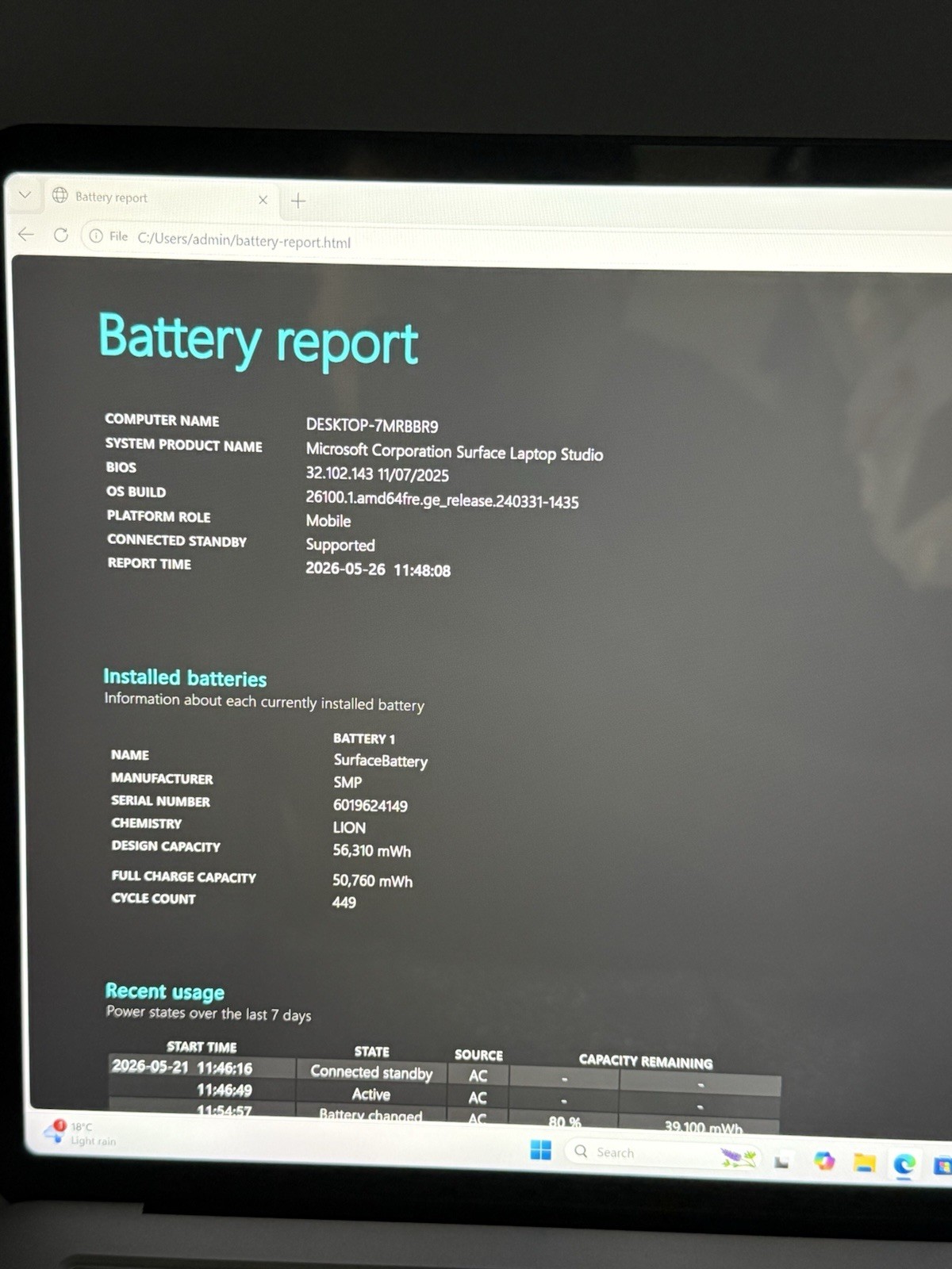 Microsoft Surface Laptop Studio 14.4” – i5 11th Gen | 16GB RAM | 256GB SSD – 22C