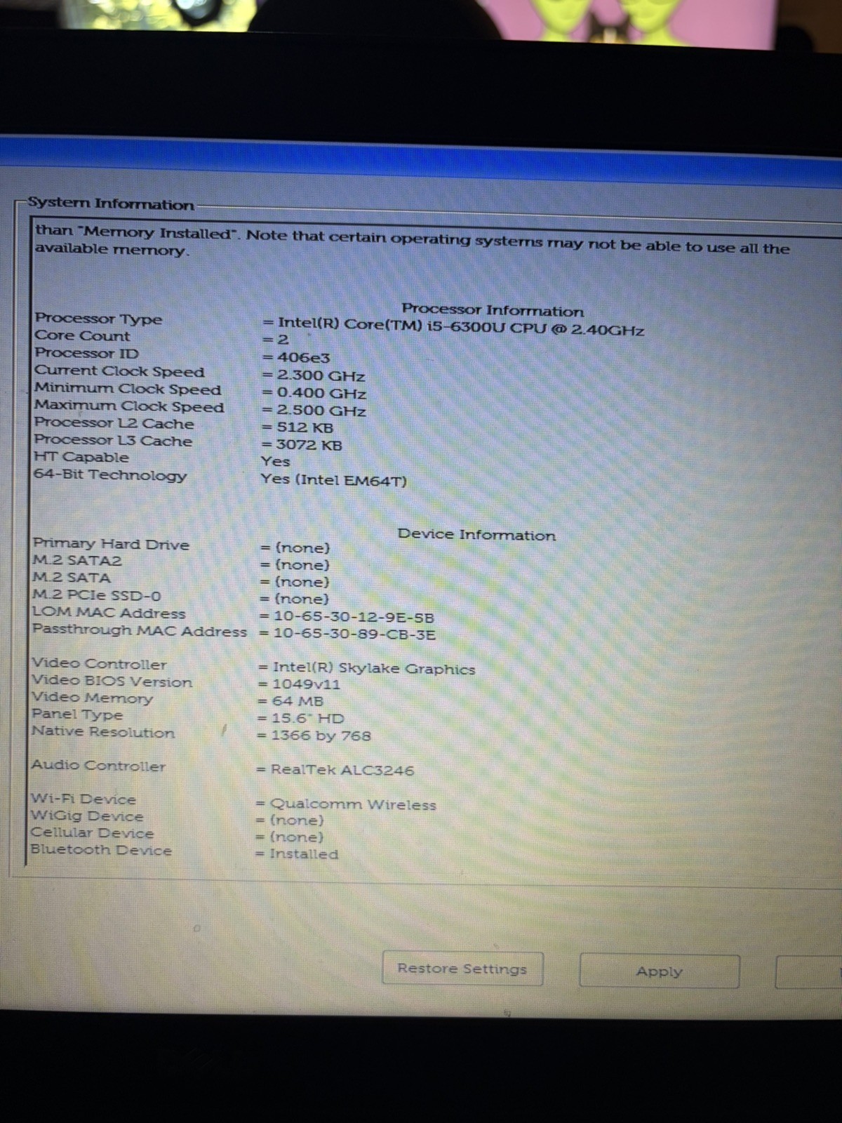 Dell Latitude 5580 | i5-6300U | 8GB DDR4 | NO SSD NO HDD NO OS | Used |