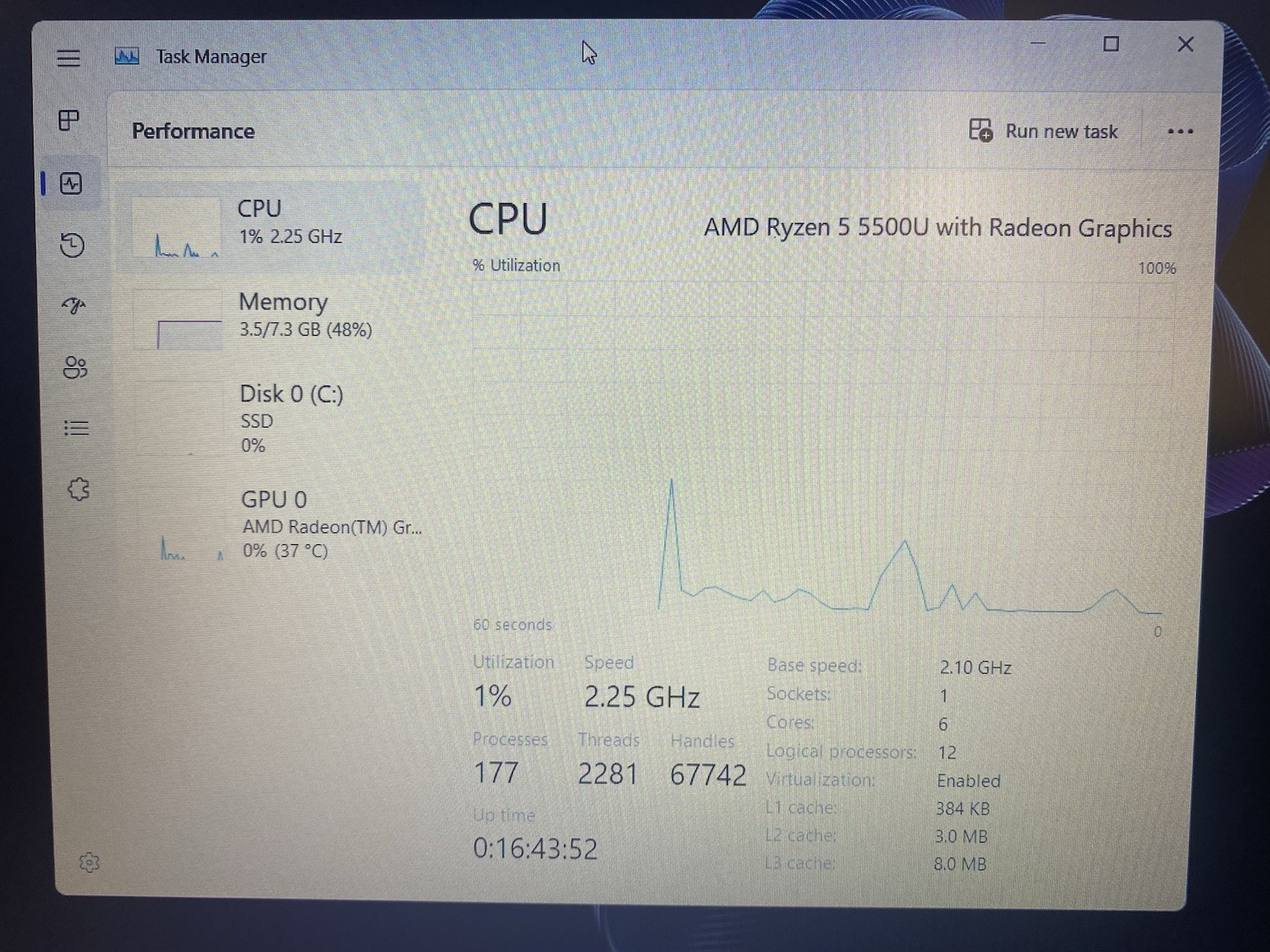 HP 15-ef2129wm 15.6″ FHD Ryzen 5 5500U 2.1GHz AMD Radeon Graphics 8GB RAM 256GB