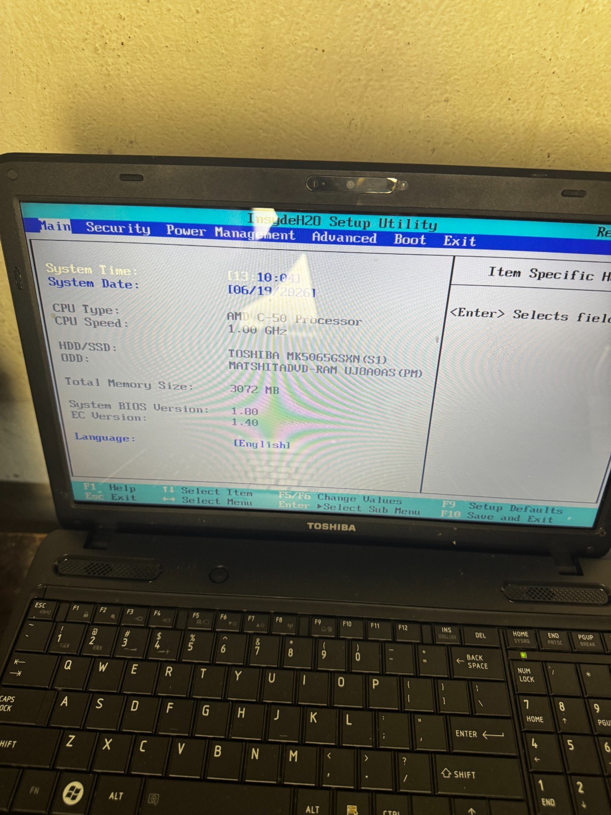 Toshiba Satellite C655 AMD C-50, 3GB RAM Laptop for Parts/Repair #6445