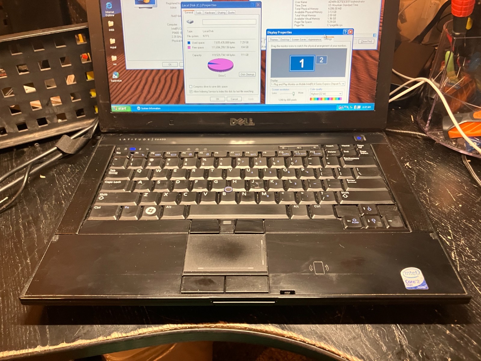 Dell Latitude E6400 14″ Vintage Laptop C2D 2.26GHz 120GB SSD 4GB RAM Win XP Wifi