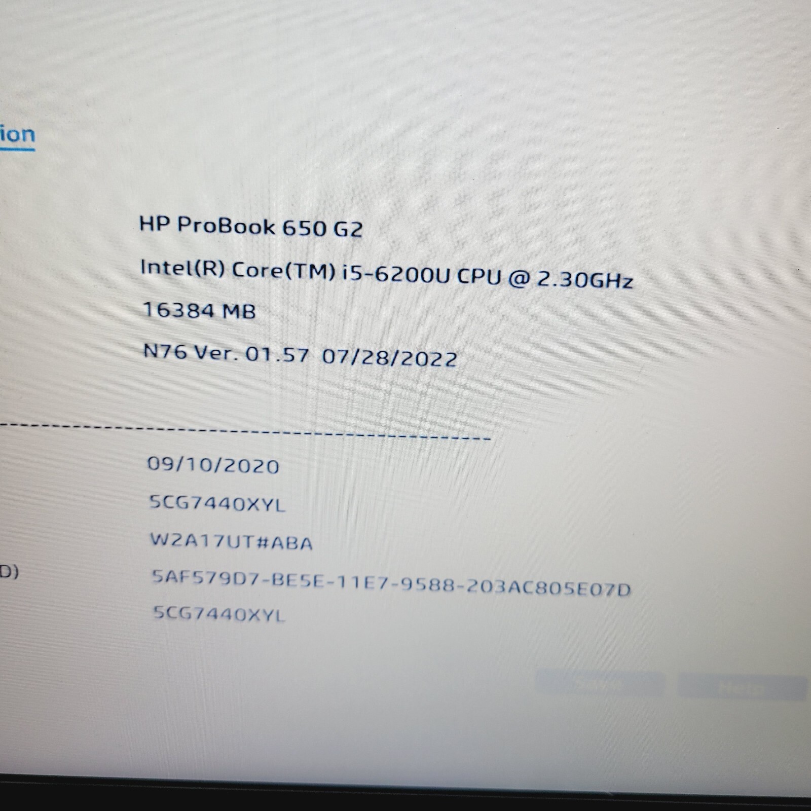 HP ProBook 650 G2 Core i5-6200U 2.3GHz 16GB RAM No HDD 15.6″ ***Boot to Bios