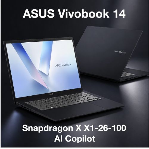 ASUS Vivobook 14 14.0″ WUXGA 3.00GHz Snapdragon X X1-26-100 16GB RAM 512GB W11H