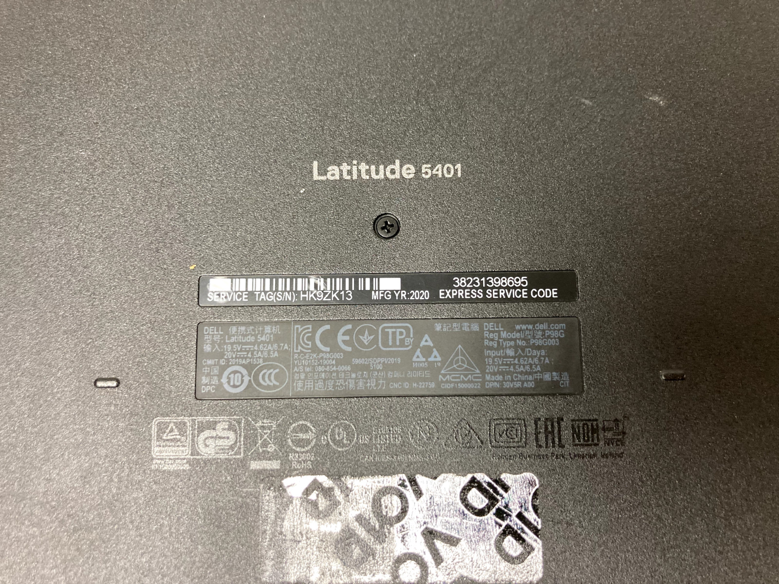 Dell Latitude 5401 14″ Intel i5-9400H @2.50GHz 8GB RAM NO SSD For Parts *READ
