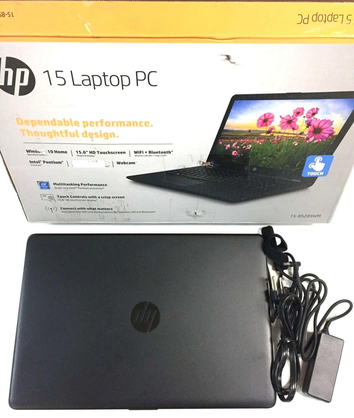 HP 15-bs289wm 4ND16UA Laptop 15.6″ Touchscreen/N5000/8GB RAM/256GB SSD/W10 Black
