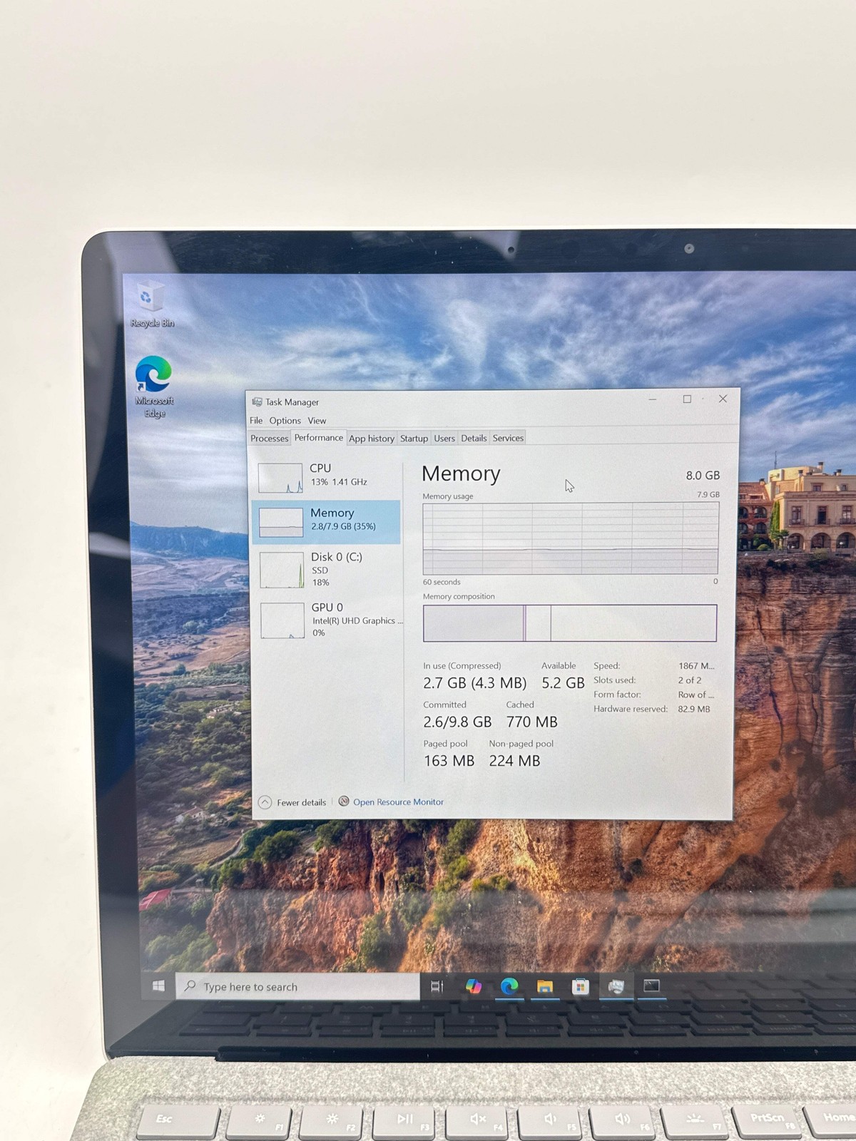 Microsoft Surface Laptop 2 1769 Core i5 8GB 256GB Platinum – Service Battery