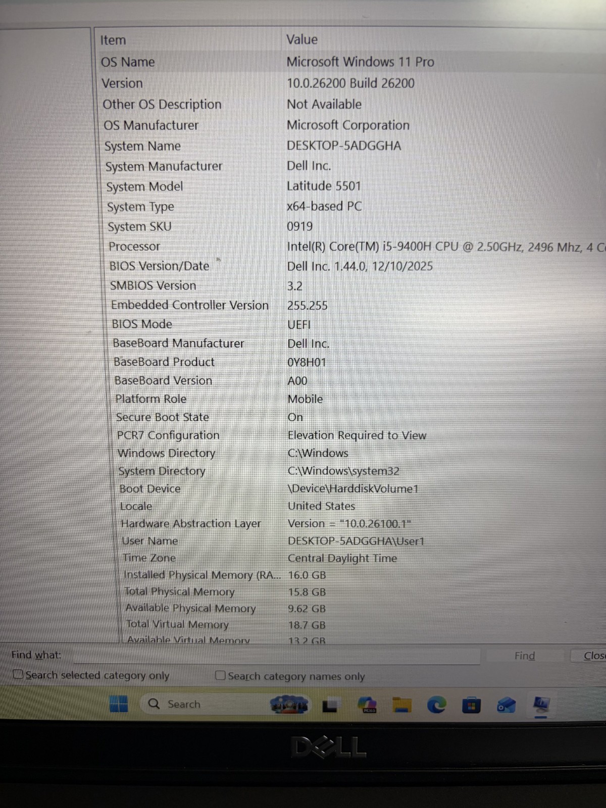 Dell Latitude 5501 — I5, 16gb RAM, 256GB NVMe, Win11Pro, *REFRESHED* laptop