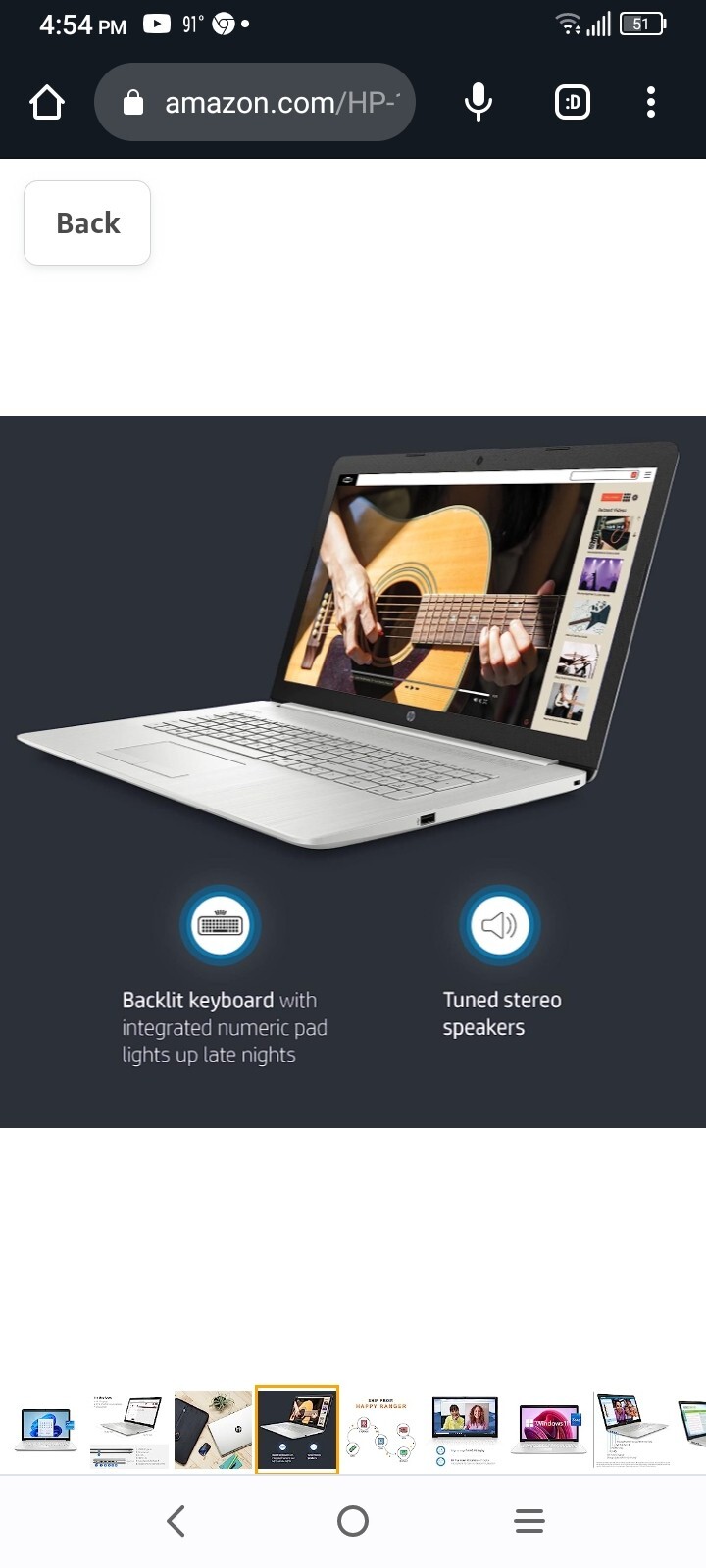 HP 17-cn0023dx 17.3″ (256GB SSD, Intel Core I5 11th Gen., 2.4GHz, 8GB) Laptop –