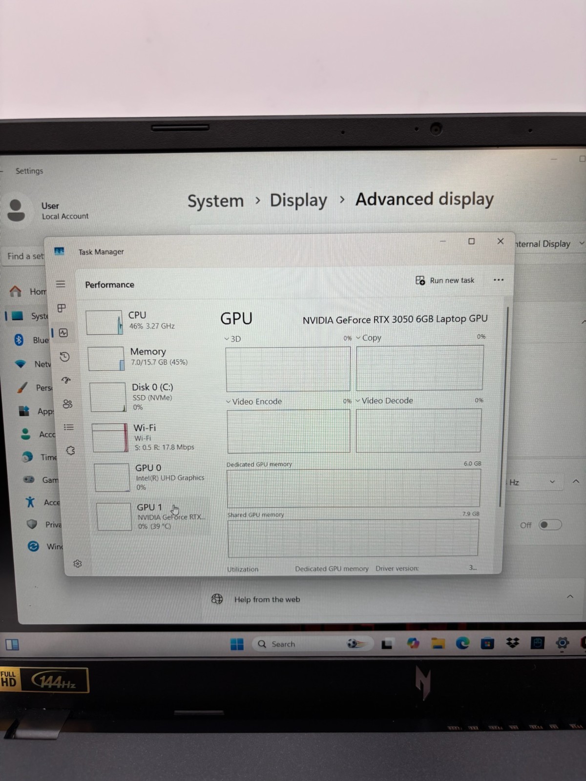 Acer Nitro V 15 ANV15-51 15.6″ 512 GB SSD 16 GB RAM i5-13420H RTX 3050