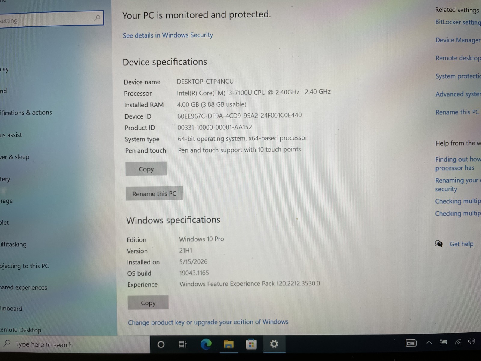 Dell Latitude 5285 Intel i3-7100U @2.40GHz 4GB RAM 128GB SSD Win10Pro NoKeyboard