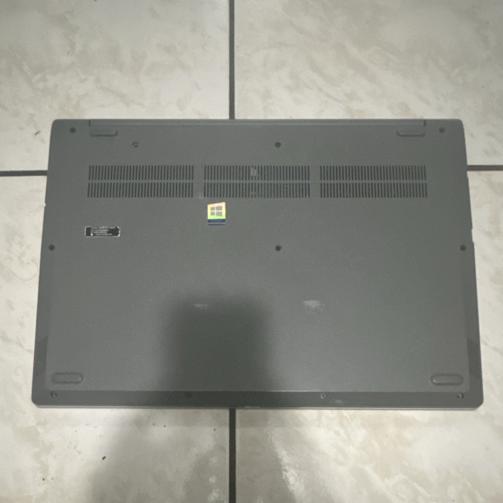 Lenovo Silver Laptop with Stickers, Full Keyboard & Touchpad