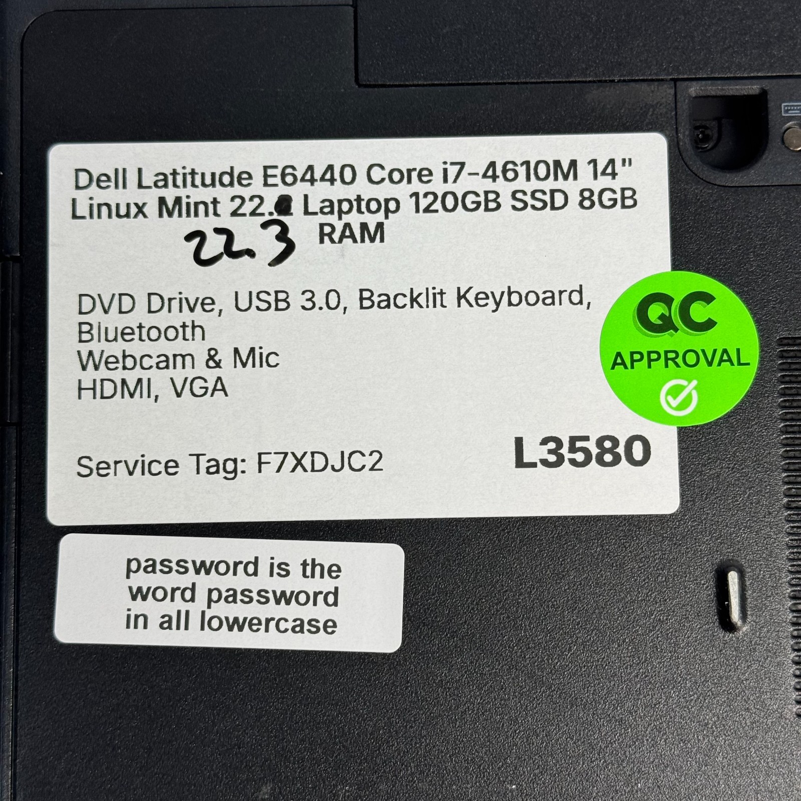 Dell Latitude E6440 i7-4610M 14″ Linux Mint 22.3 Laptop 120GB SSD 8GB *SEE PICS