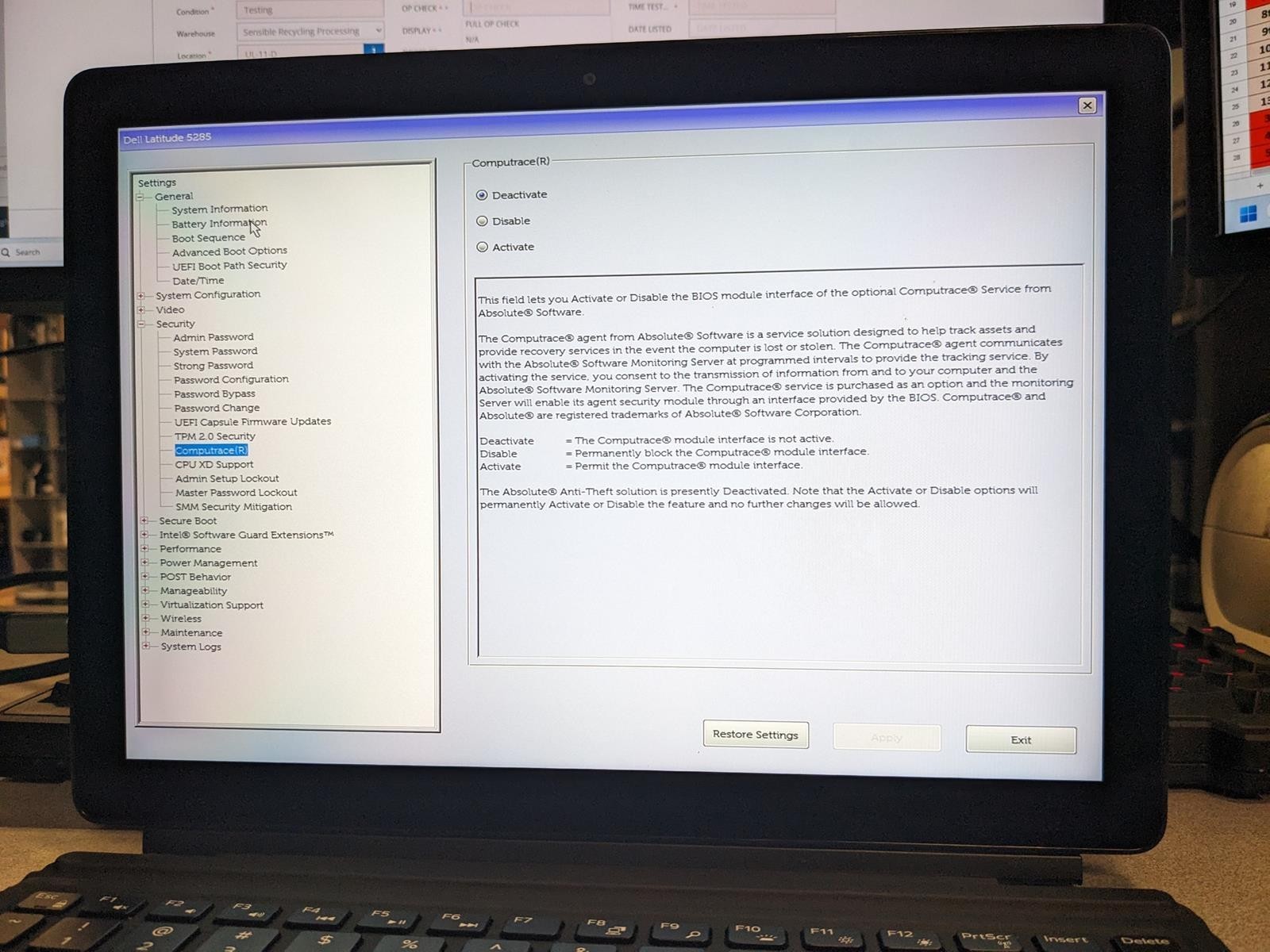 DELL LATITUDE 5285 I5-7300U @ 2.6GHz, 8GB RAM, NO HDD/OS