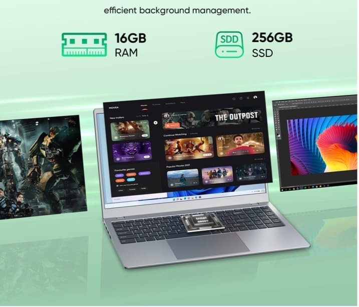 Stylish Silver 15.6″ Laptop – 1080p Display, 256GB SSD & WiFi 5 Connectivity
