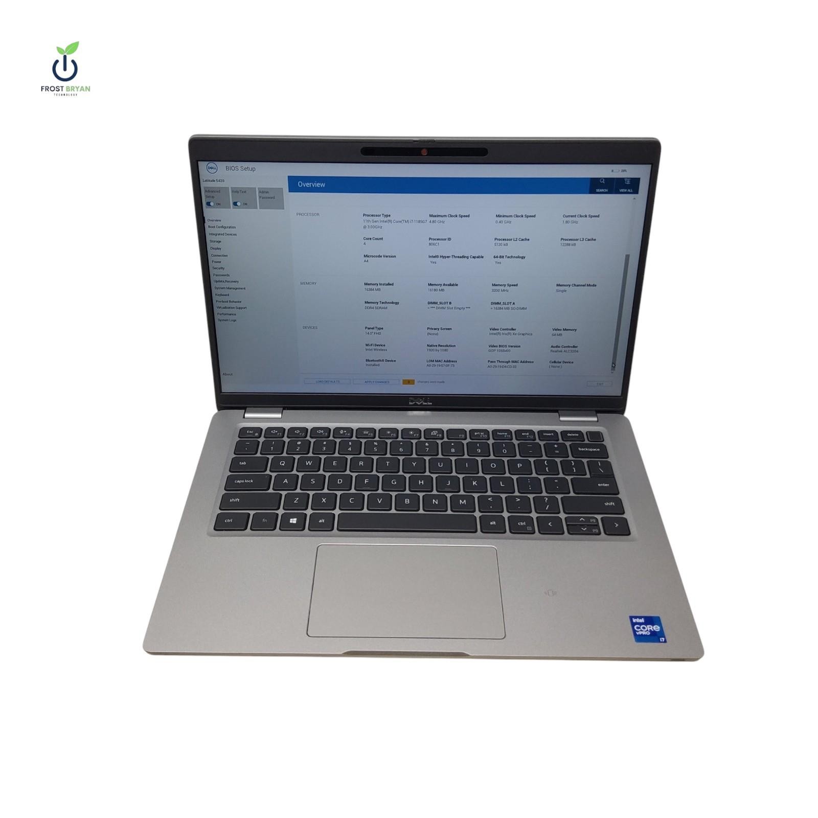 DELL LATITUDE 5420 Laptop i7-1185G7@3.00GHZ 16GB 512GB No OS