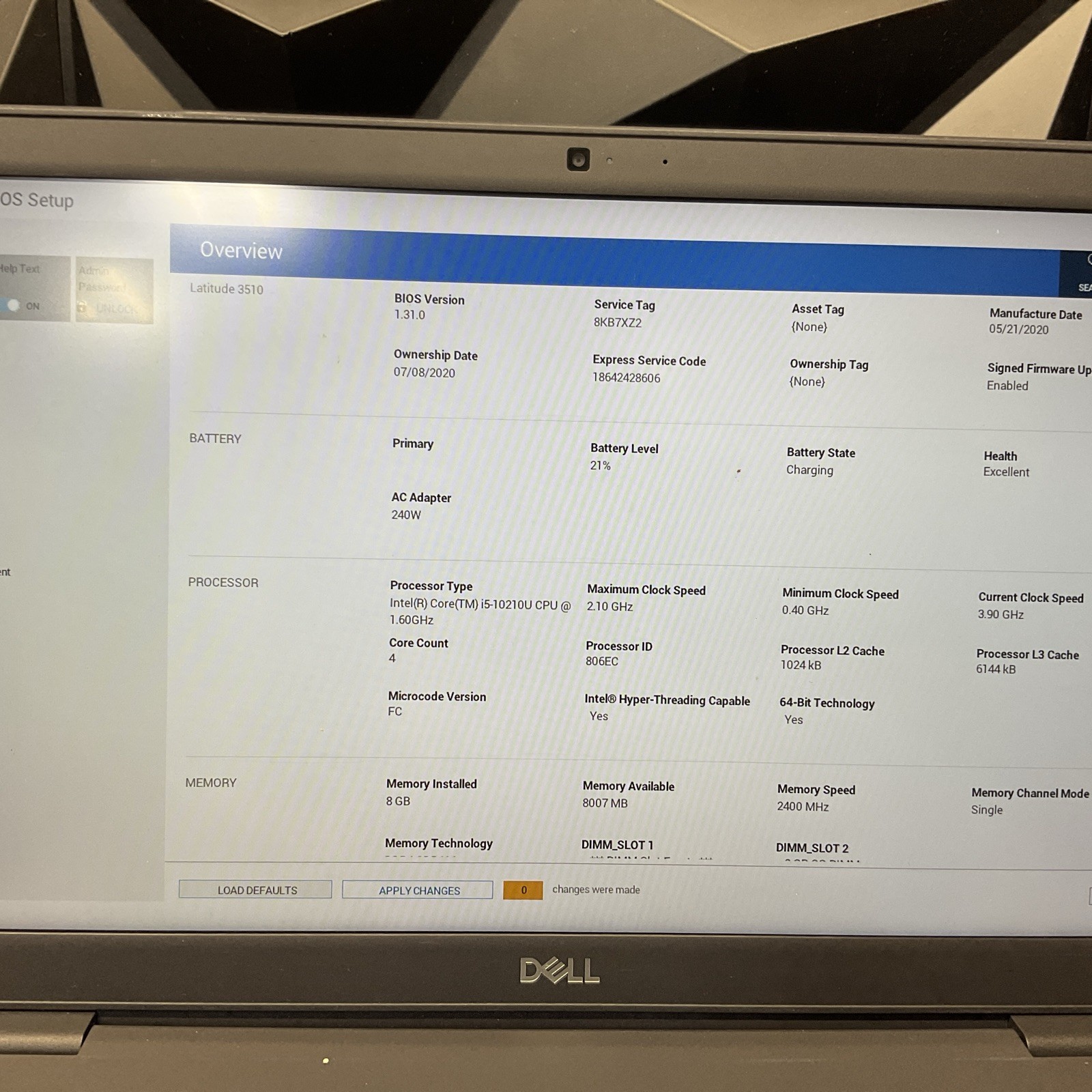 Dell Latitude 3510 / i5 10th Gen / 16GB 128GB SSD Win11 Laptop Notebook /AC B3N
