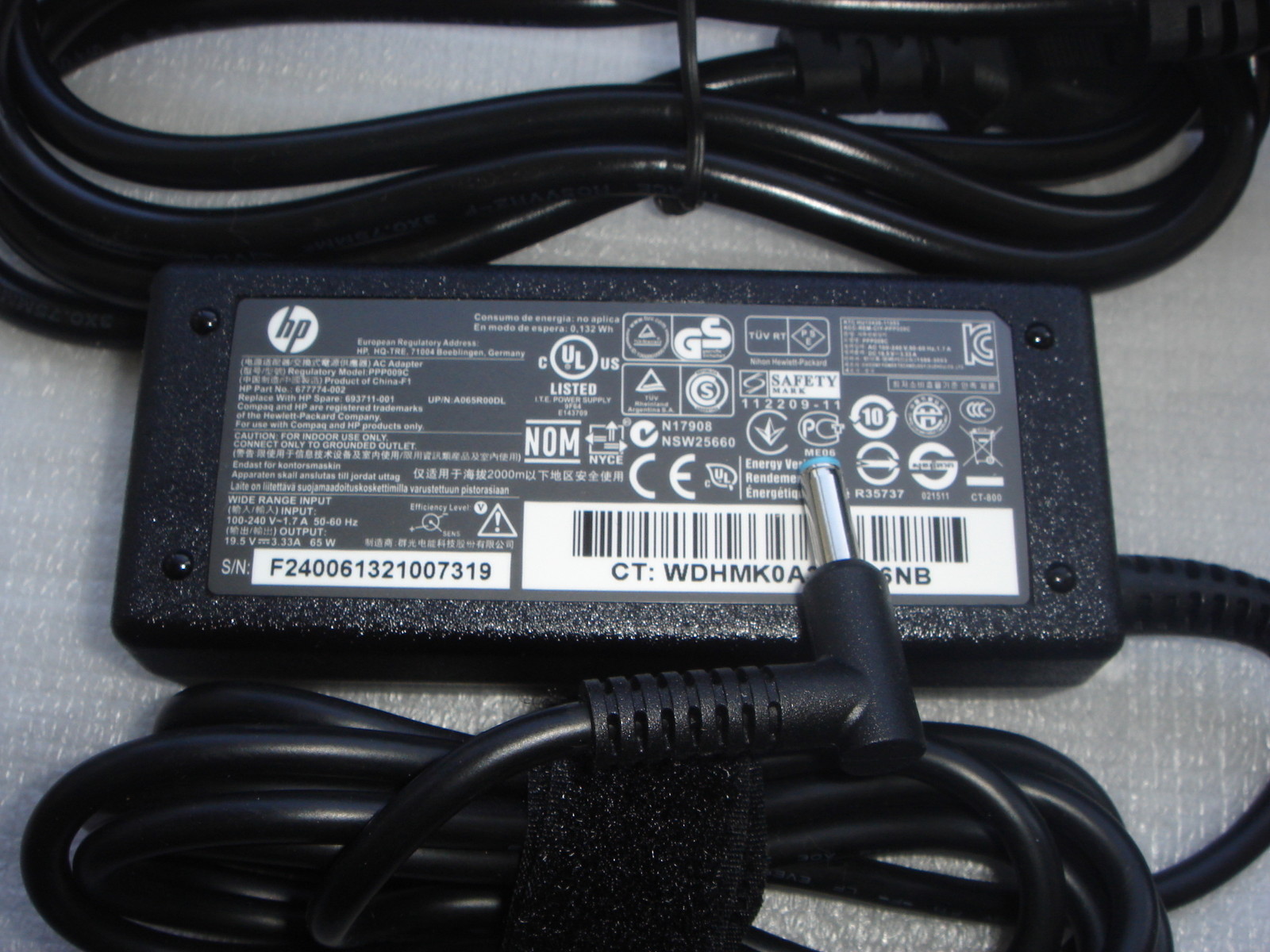 HP 65W Power Supply For Envy 15 17 709987-003 HSTNN-LA13 HSTNN-CA13 New