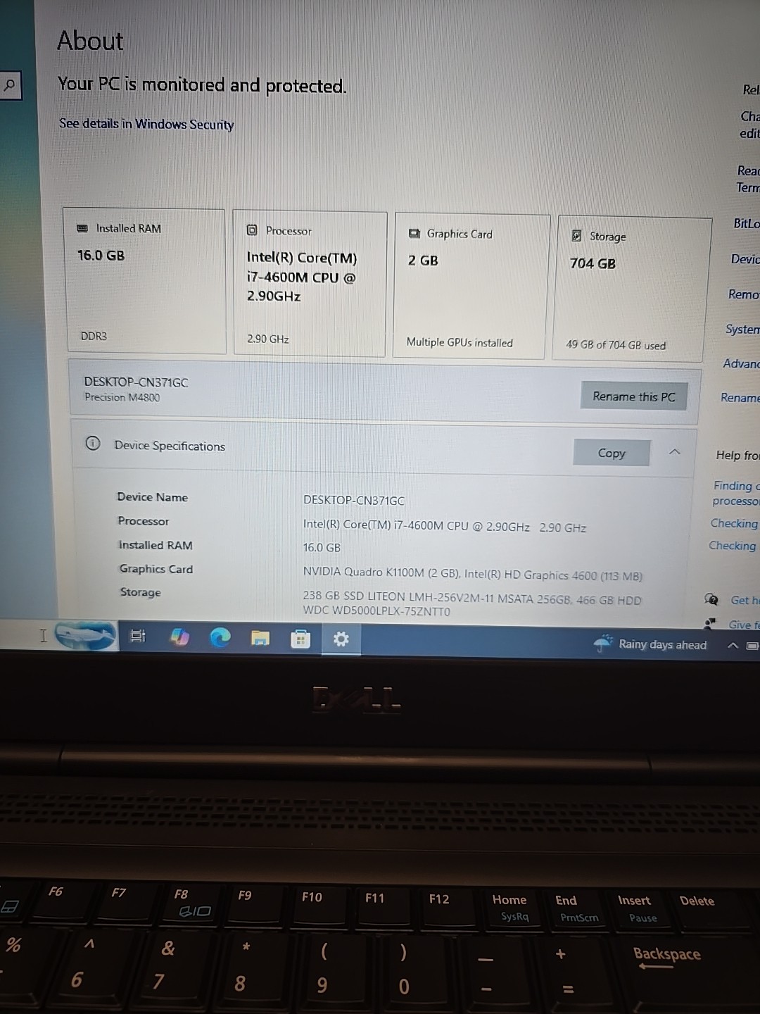 Dell Precision M4800 | i7-4600M 16GB RAM 256GB SSD + 500GB HDD | NVIDIA K1100M