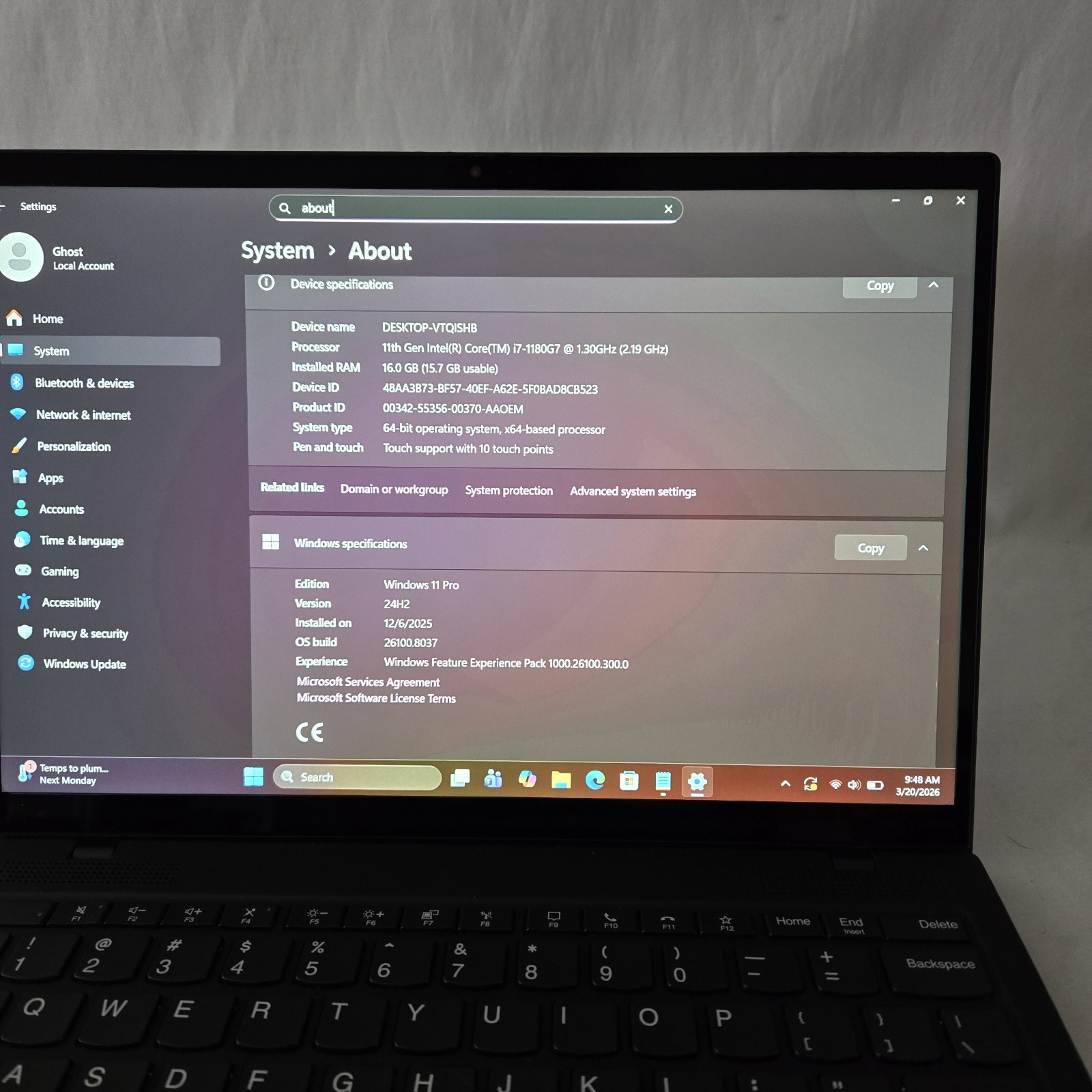 Lenovo ThinkPad X1 Nano Gen 1 Touch 13″ i7-1180g7 256GB SSD 16GB W11 – Grade A