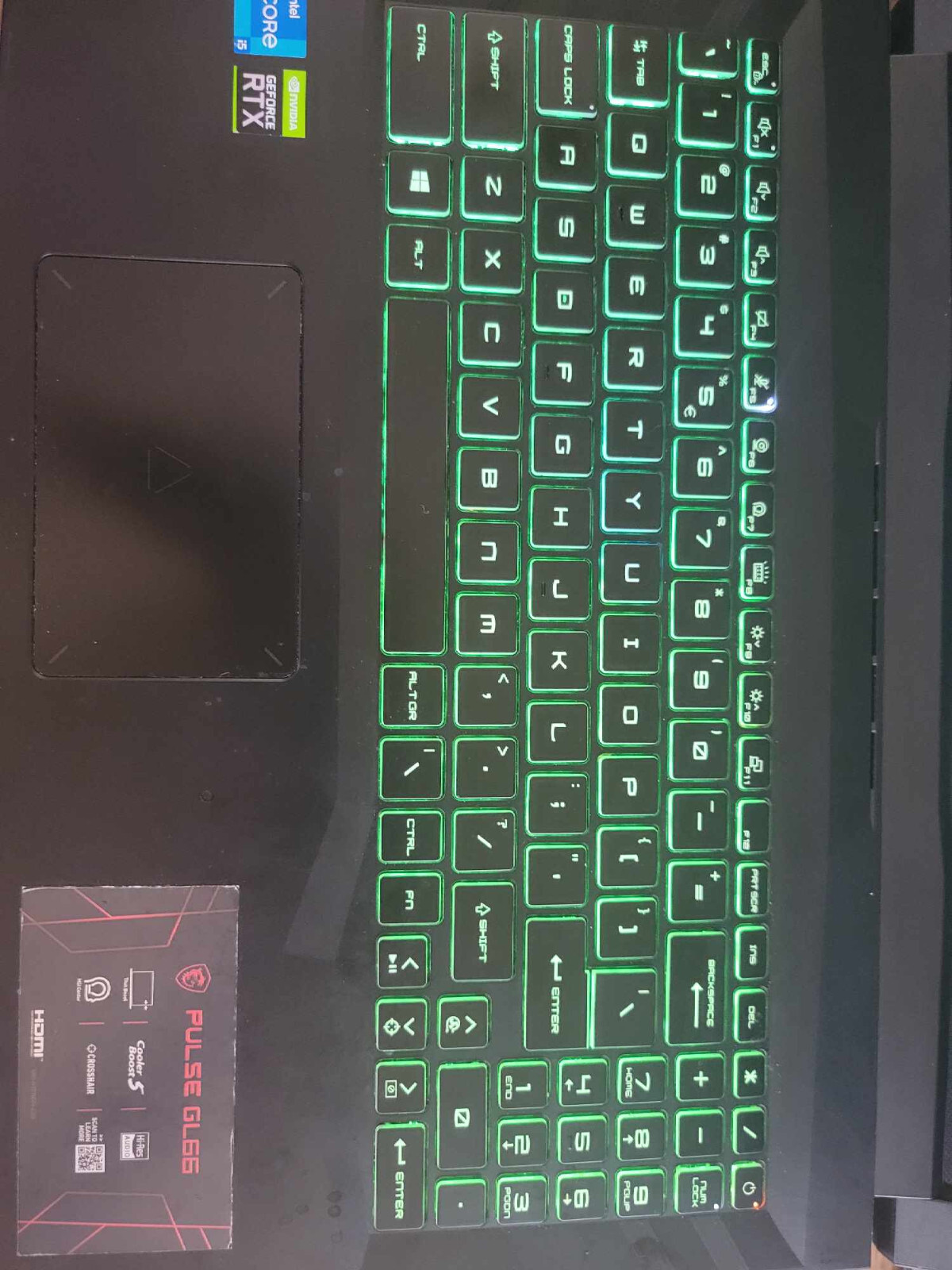 msi pulse gl66 Intel i5 invidia gforce rtx in used condition