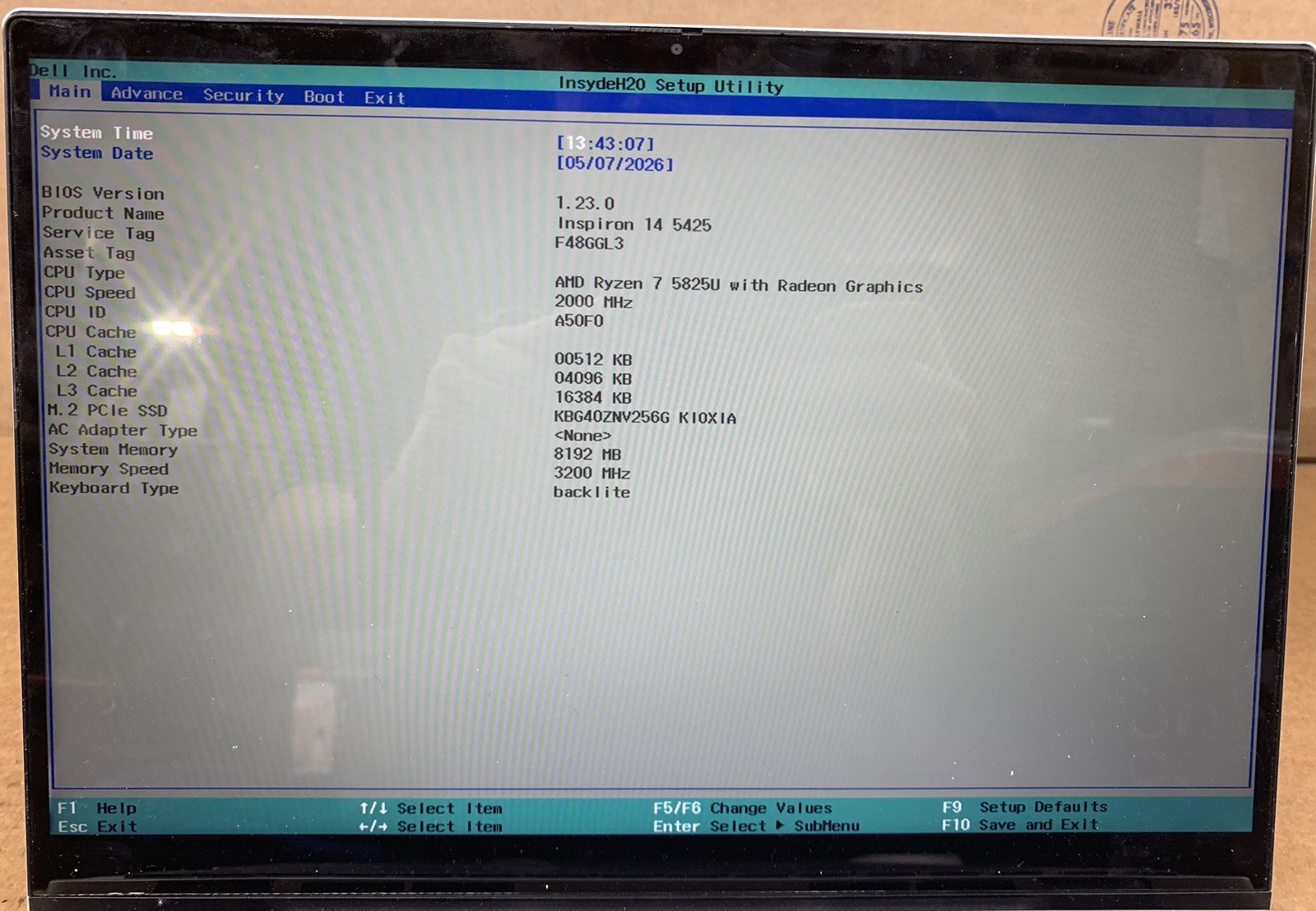 Dell Inspiron 5425 14″ AMD Ryzen 7 5825U@2.0GHz 8GB RAM 256GB SSD WIN 11P *READ*