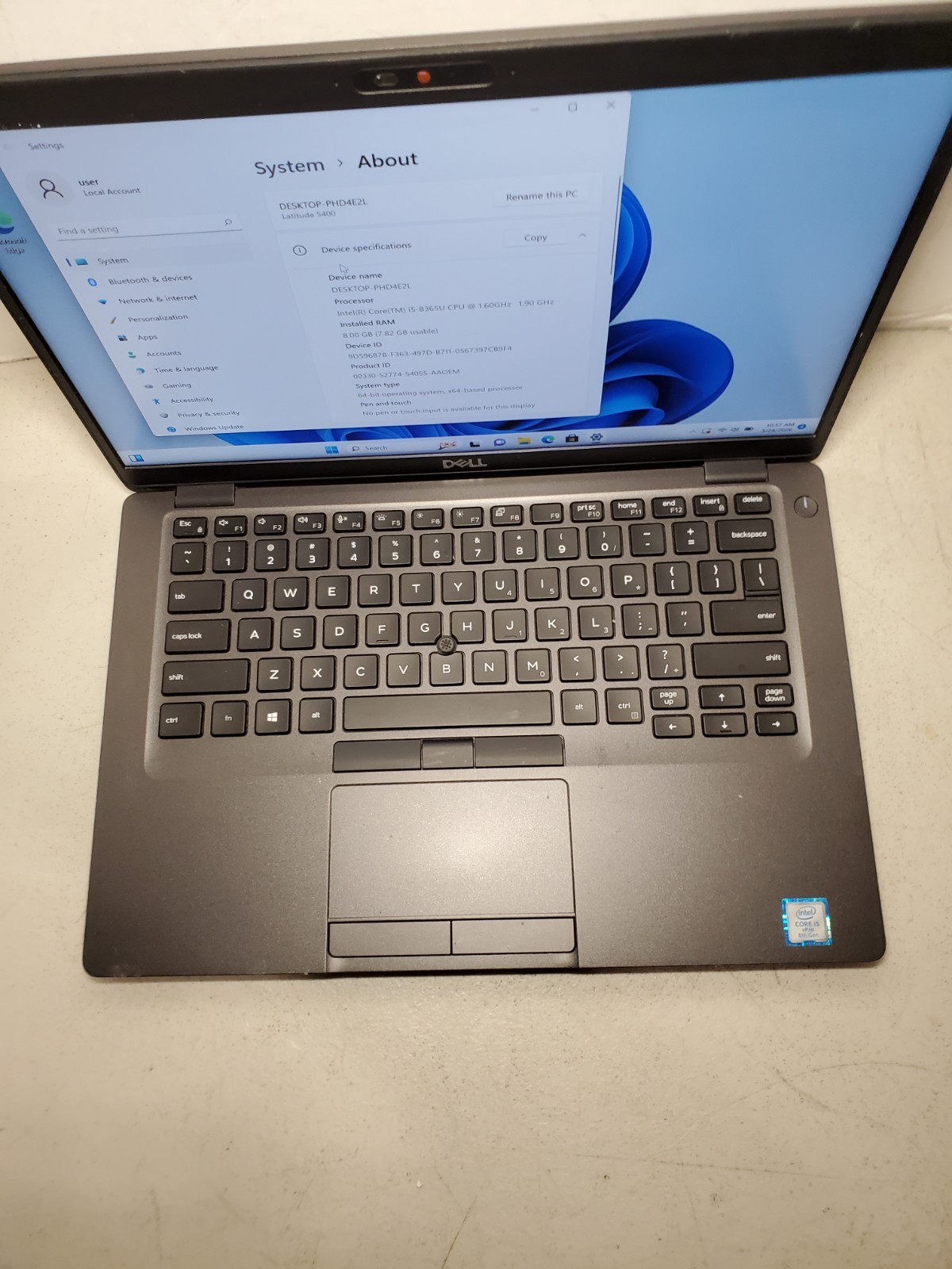 Dell Latitude 5400 14″ Laptop i5-8365U 1.6GHz 8GB RAM 128GB SSD Win11 #69