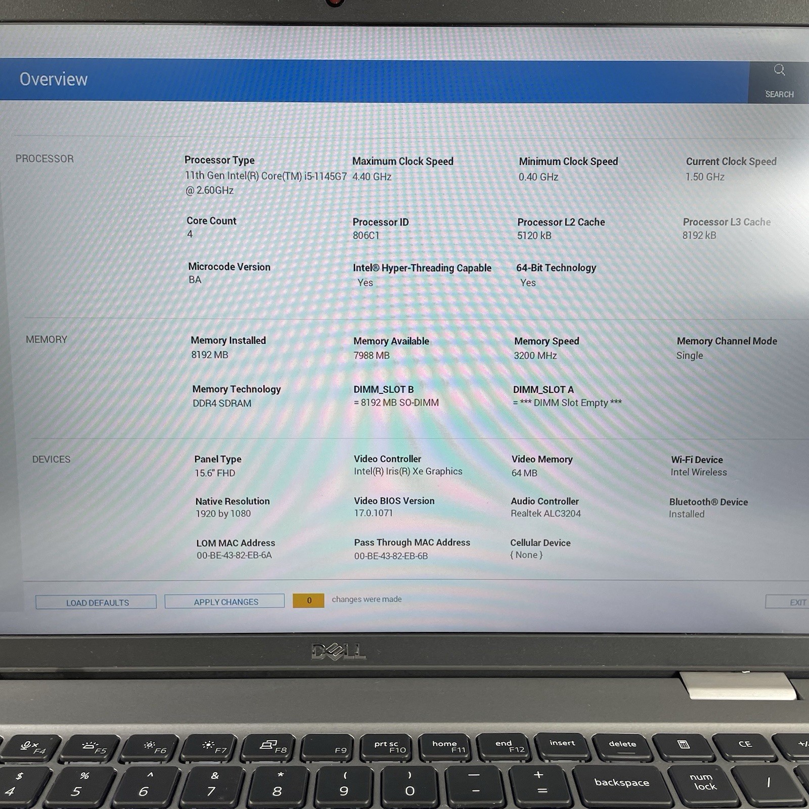 Dell Latitude 5520 15.6″ i5-1145G7 2.60 GHz 8 GB RAM No SSD/OS/Battery – Read