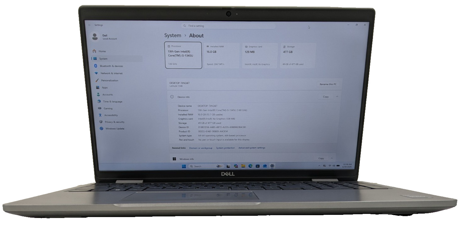 Dell Latitude 5540 i5 13th Gen 16GB 512GB SSD Windows 11 *One Year Warranty*