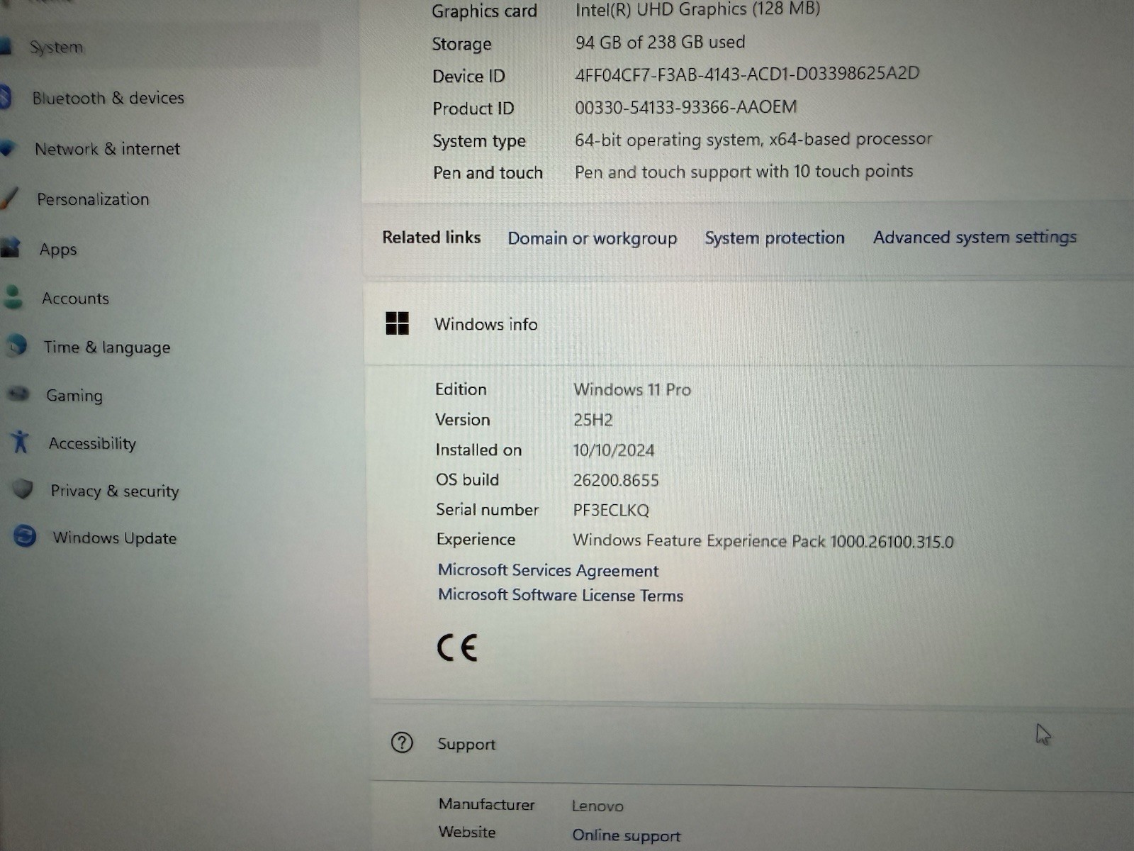 LENOVO THINKPAD X1 YOGA 5TH GEN | CORE I5-10210U 1.60GHZ | 256GB | 16GB | WIN 11