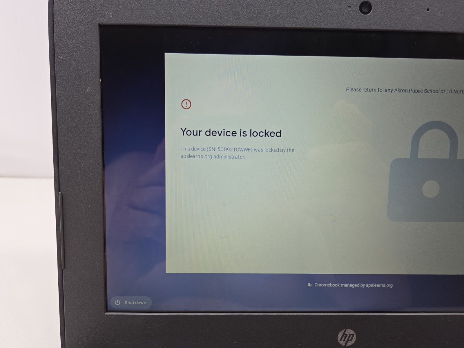 Hp TPN Q220 Chromebook – Locked – Works – No Charger Included