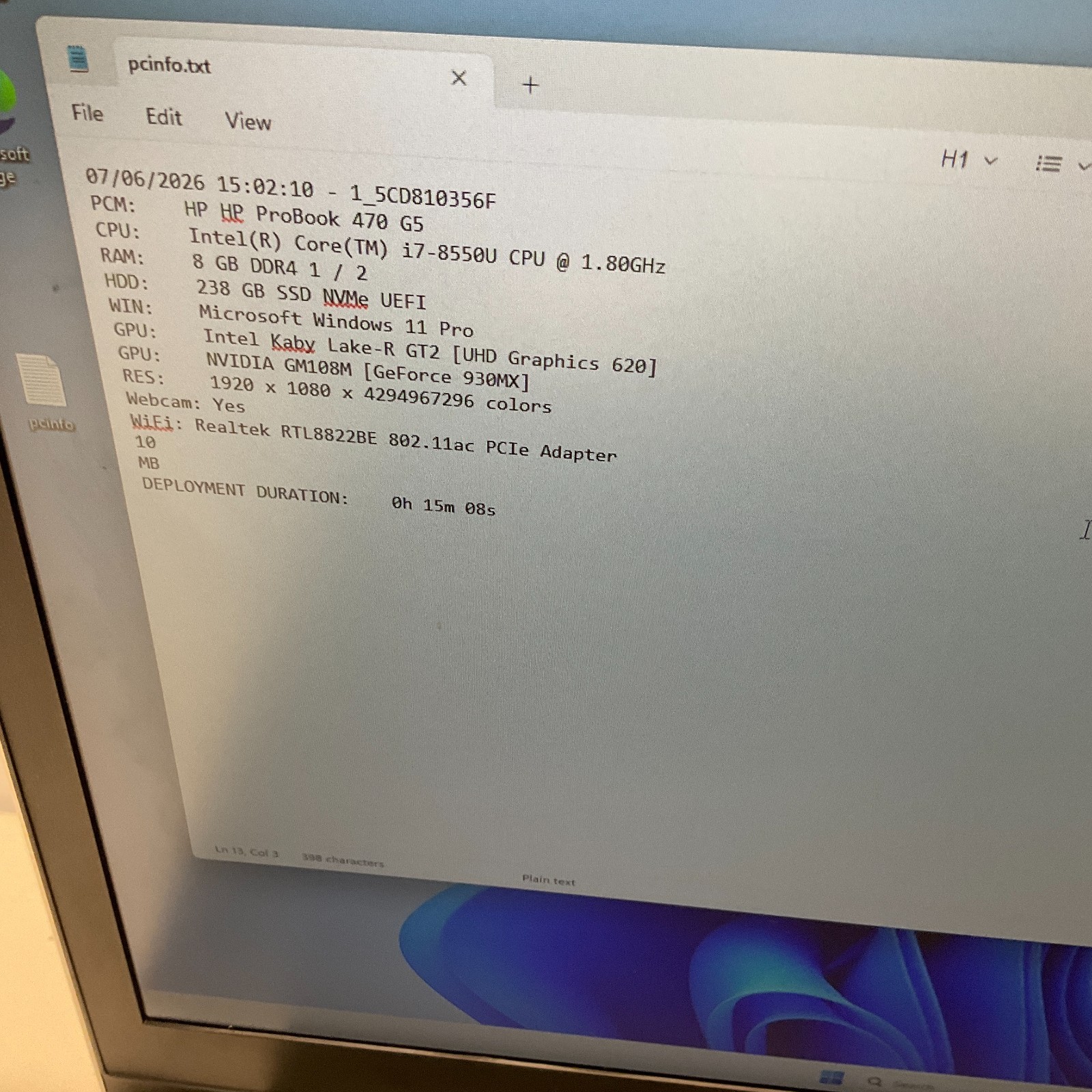 HP ProBook 470 G5 – 17.3″ FHD, 1.8GHz i7-8550U 8GB 256GB SSD Windows 11 Pro
