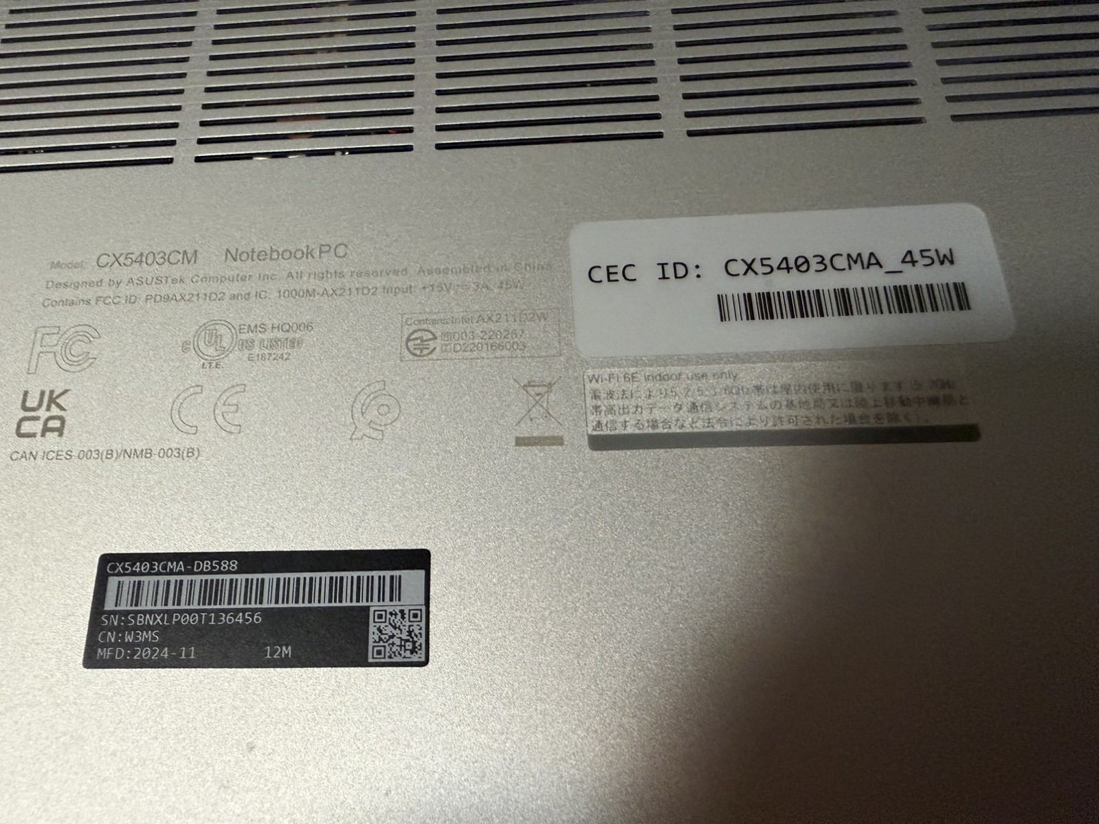 ASUS ExpertBook CX54 Chromebook Plus, Intel Core Ultra 5 [8GB RAM] [128GB SSD]