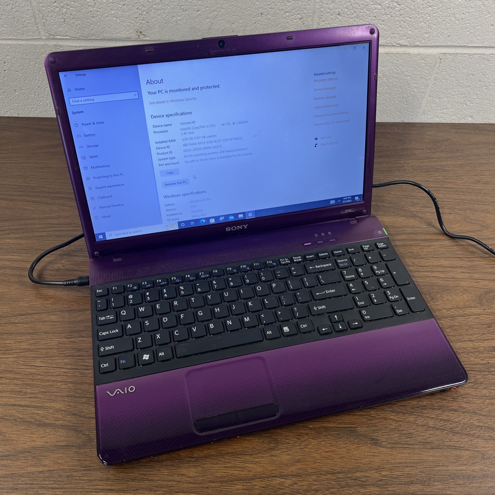 Sony Vaio PCG-71315L 15″ Laptop i3 M370, 4GB RAM 512GB HDD, ⚠️ FOR PARTS READ