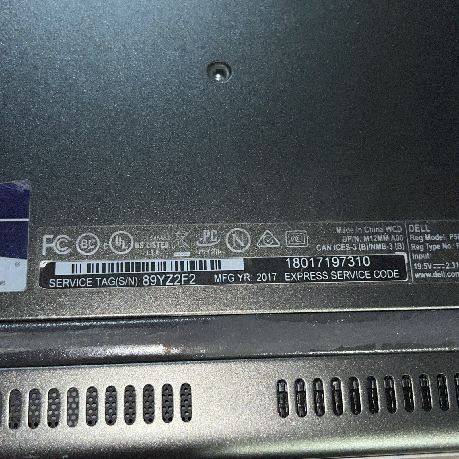 DELL INSPIRON 15-7579 INTEL CORE I5-7200U 2.50GHZ 8GB RAM NO HD