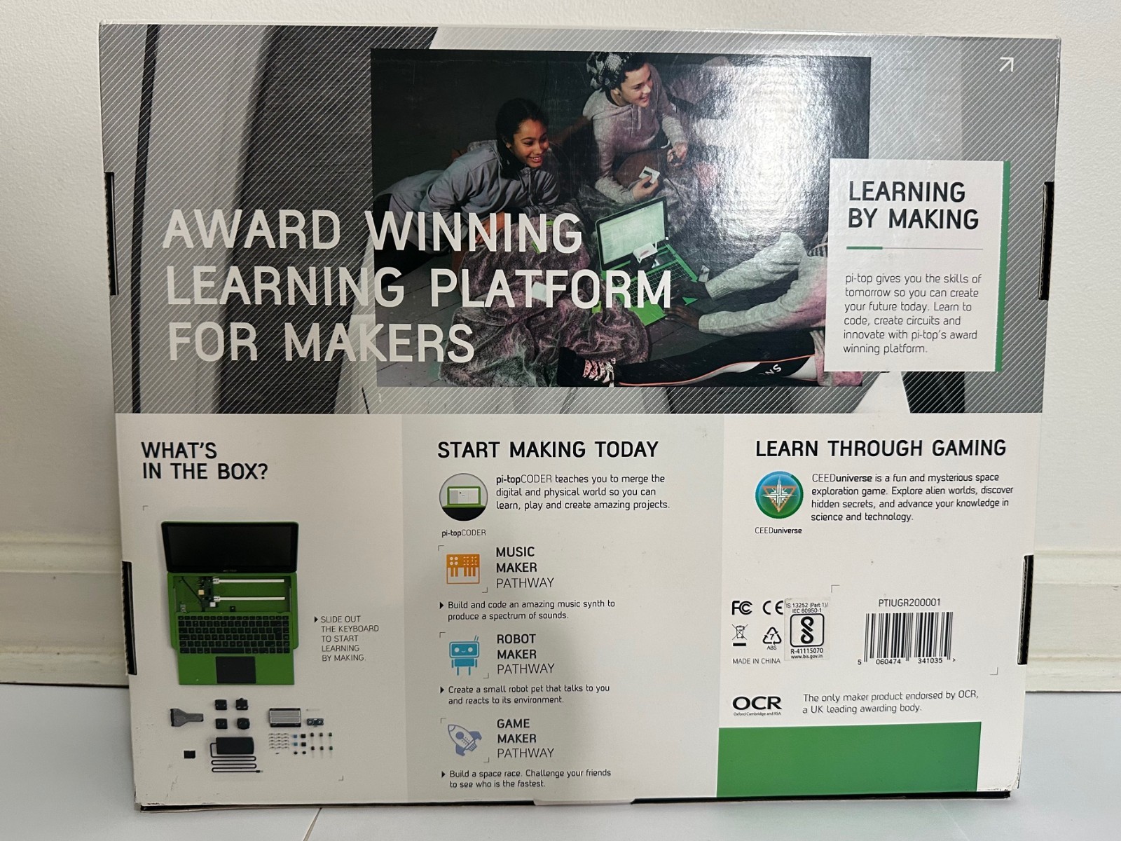 New Pi-Top 3 Modular Laptop & Inventor Kit for Raspberry Pi 3B+ Green 14″ FHD