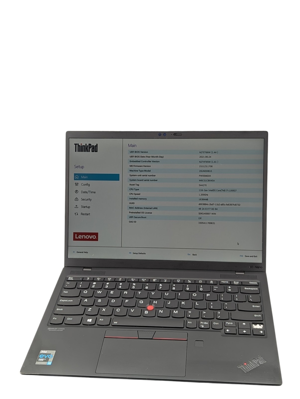 Lenovo ThinkPad X1 Nano Gen 1 i7 1.20GHz 16GB RAM 512GB- Grade D