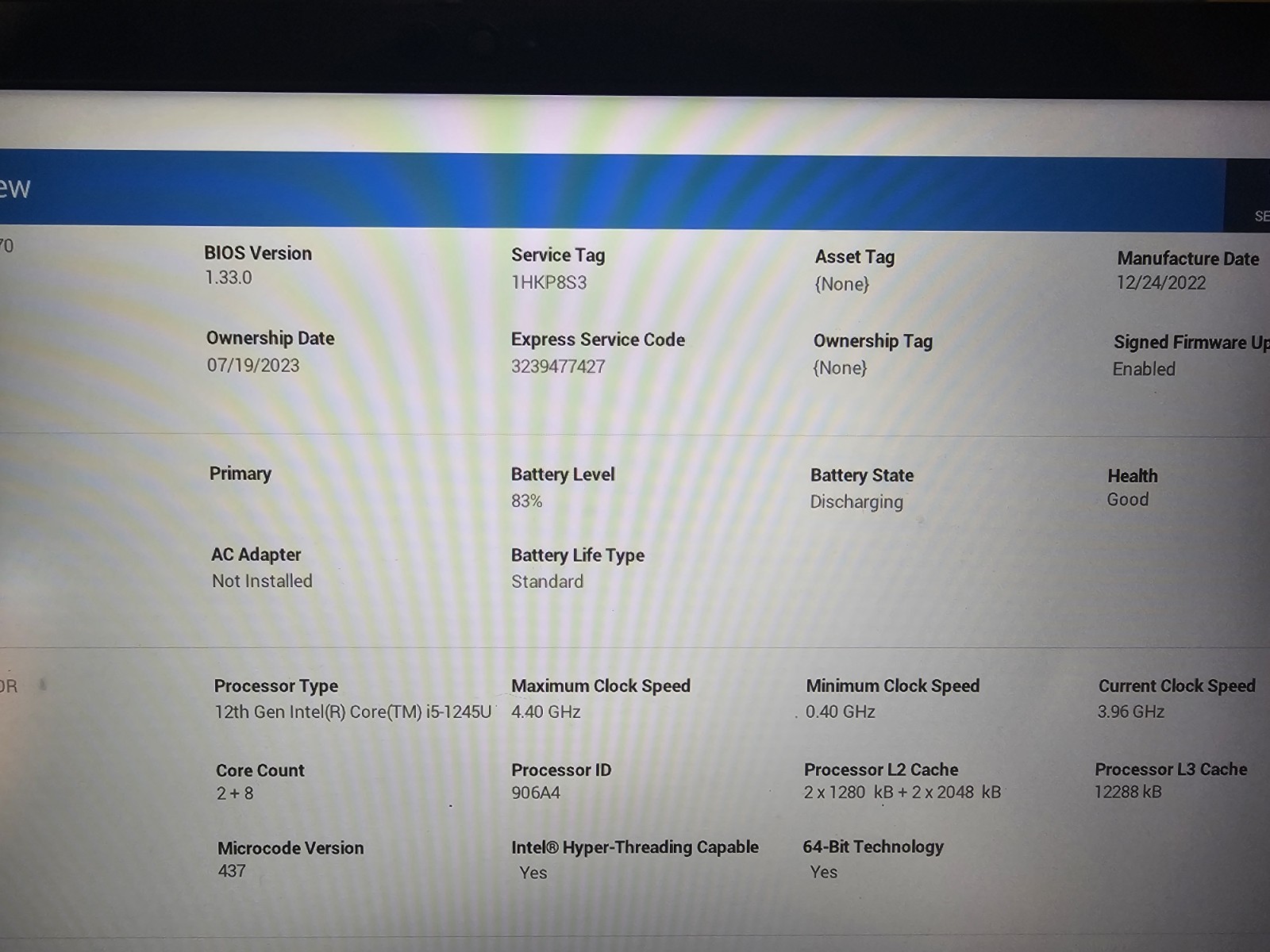 Dell Precision 3570 i5-1245U 12th Gen NVIDIA GPU NO HD/RAM OR AC #t87
