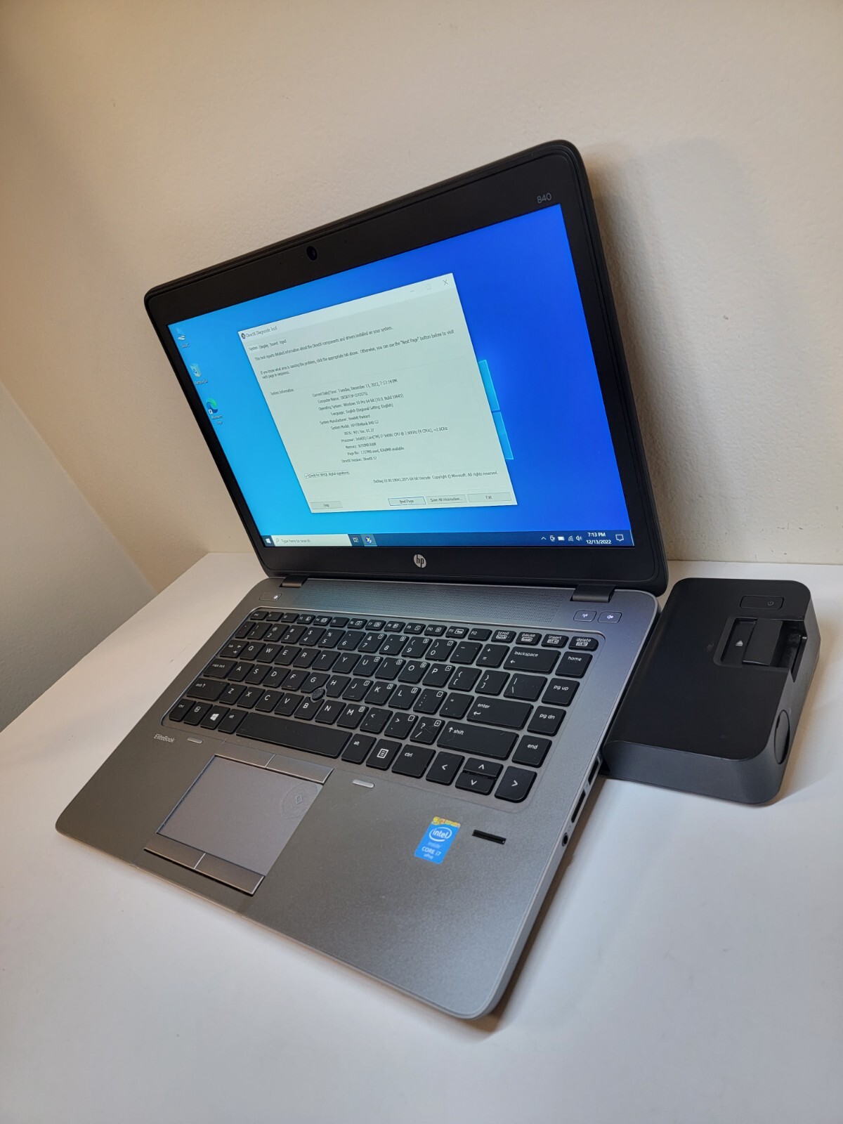 HP EliteBook 840 G2 14″ / i7-5600U 2.60GHz / 8GB RAM / 128GB SSD +DOCK +CHARGER