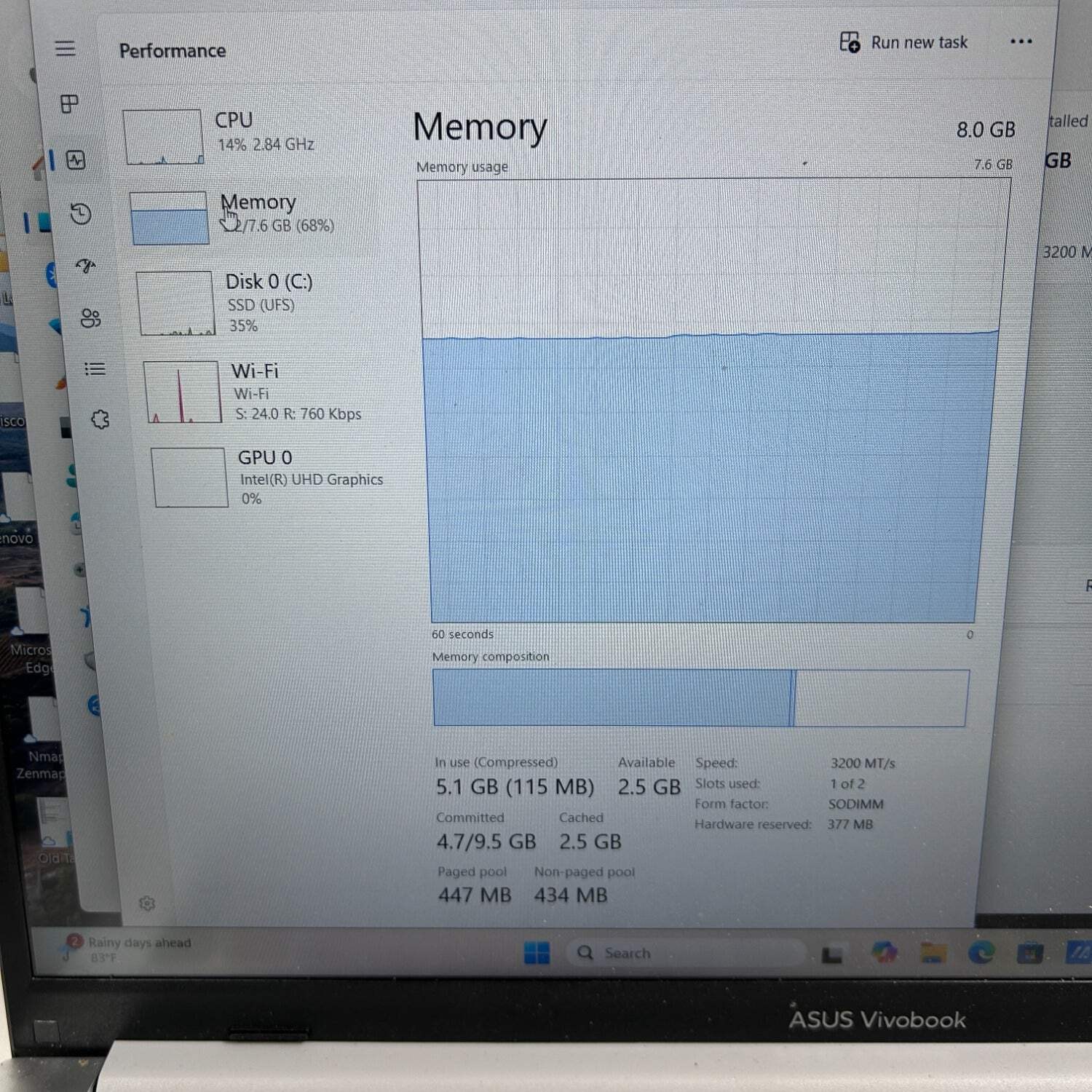 Asus Vivobook Go 14/15 WS35 i3-N305 1.8GHz 8GB RAM 256GB SSD
