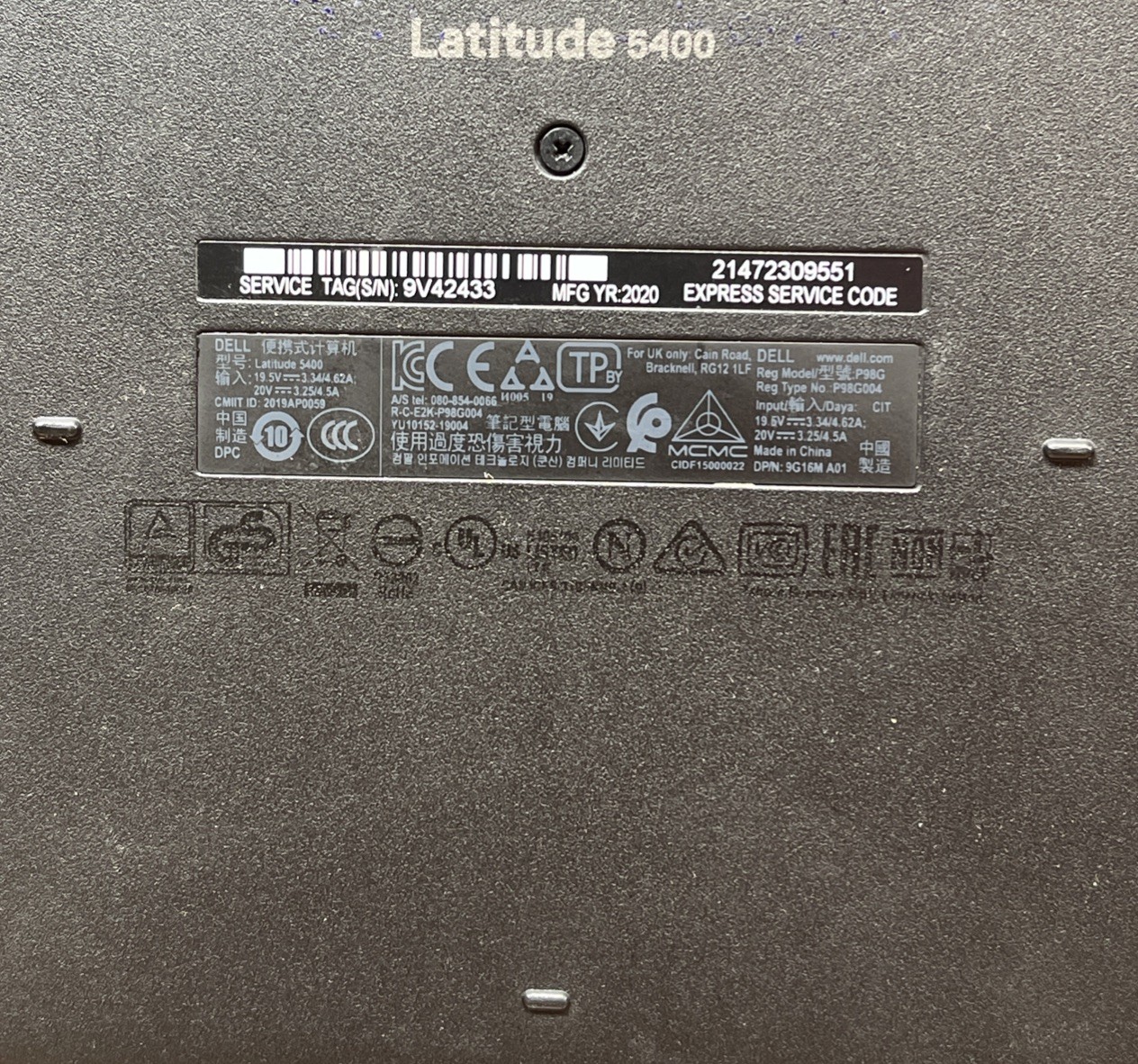 Dell Latitude 5400 Core i5-8350U 1.70 GHz 14 in 16GB RAM 256GB SSD