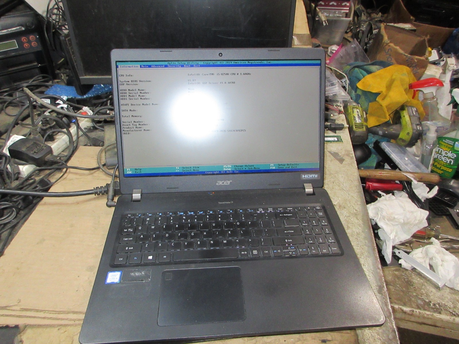 LOT 2 Acer TravelMate P215-51 i5-8250U 1.60GHz 8GB RAM 15.6″ HD NO OS
