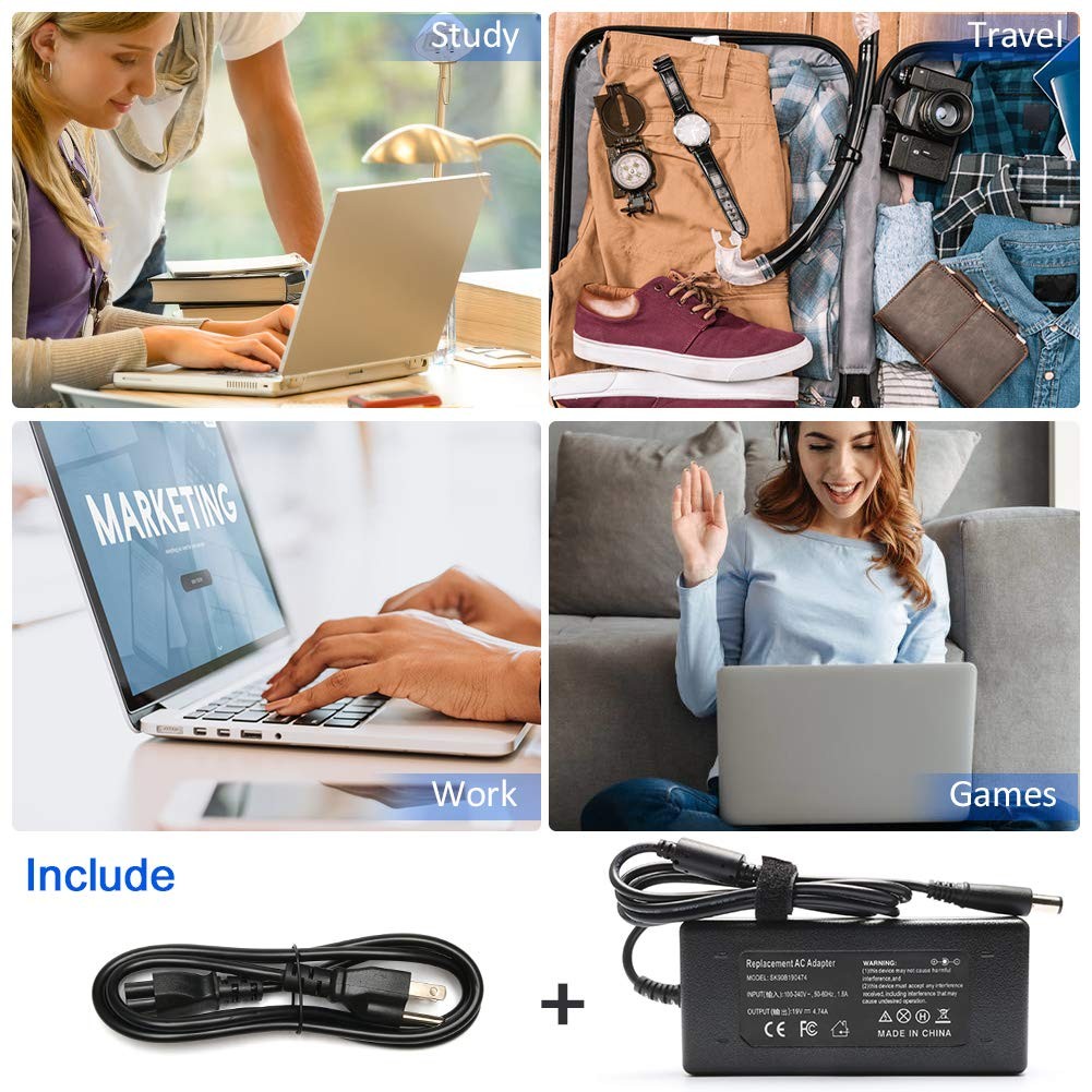 KAQIAR 90W AC Adapter Laptop Charger Compatible with HP Elitebook 8440p 8460p 25