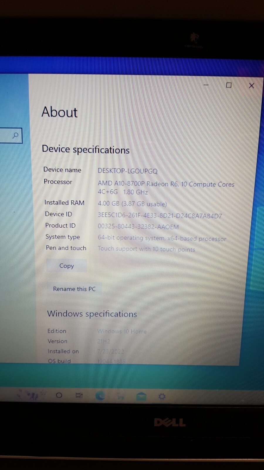 Dell Inspiron 5555 Windows 10 Home 15.6″ Laptop