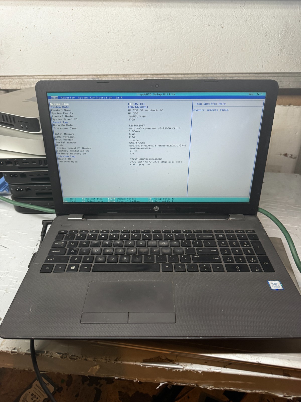HP Notebook 250 G6 Core I5-7200U 8GB RAM Laptop For Repair #6278