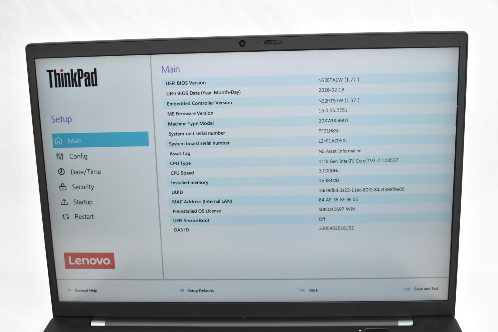 Lenovo ThinkPad X1 Carbon Gen 9 Touch i7-1185G7 3.0GHz 16GB 512GB SSD No OS *See
