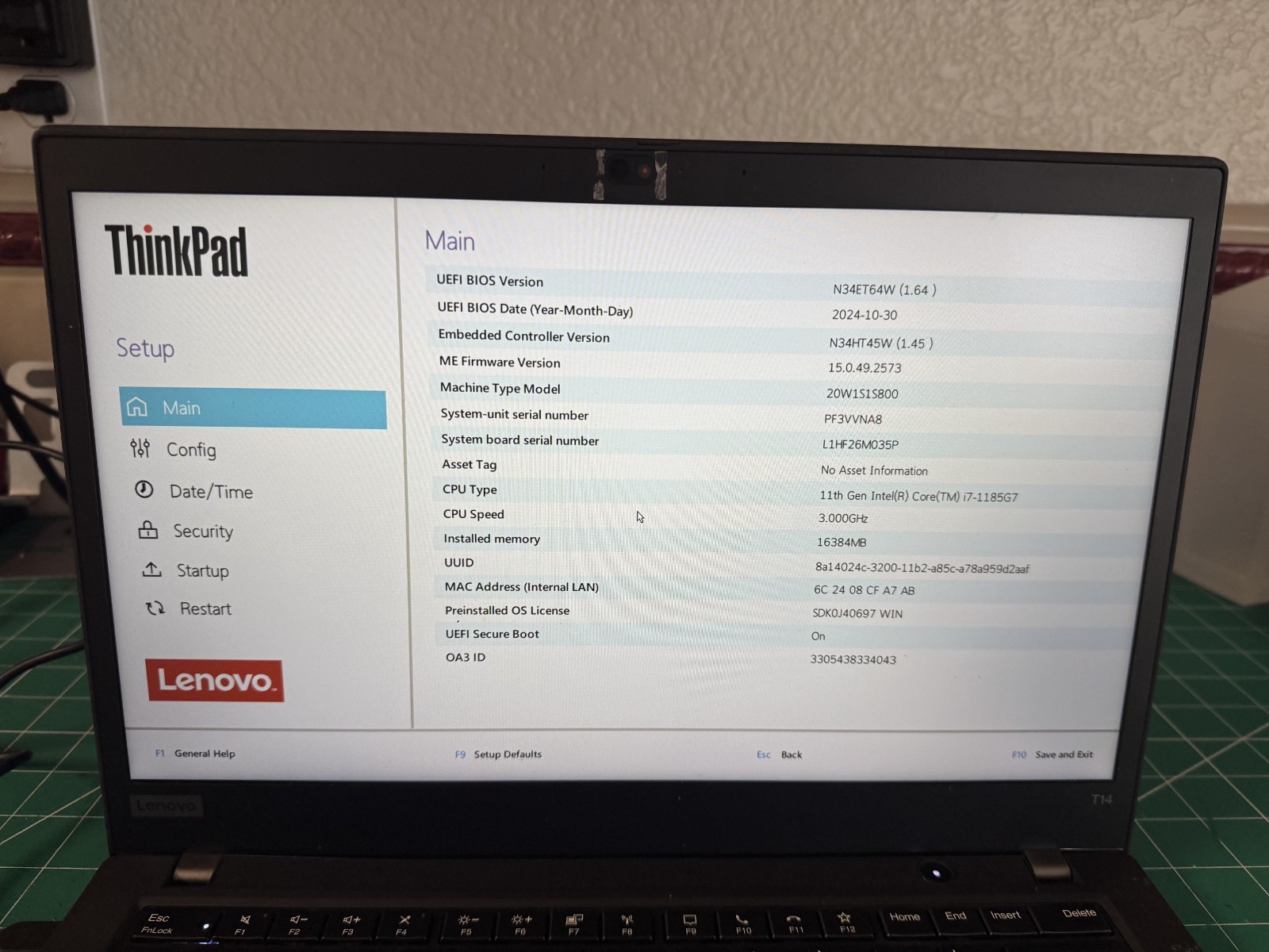Lenovo ThinkPad T14 Gen 2 14″ i7-1155G7 3.0GHz 16GB RAM (NO SSD,AC,OS)