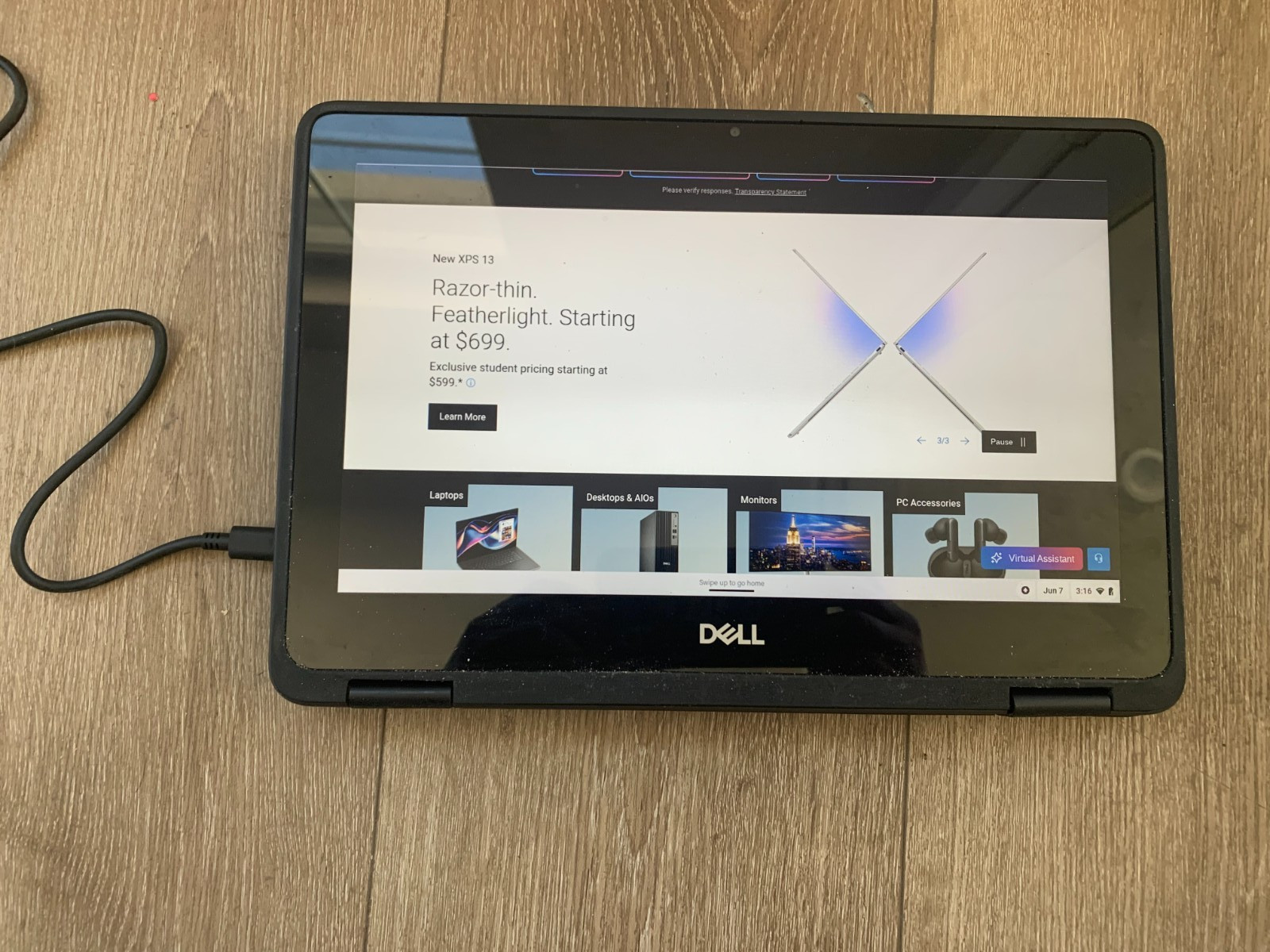 Dell Chromebook 3100 2-in-1 11.6″ Intel Celeron N4020 1.10GHz 4GB RAM 32GB eMMc