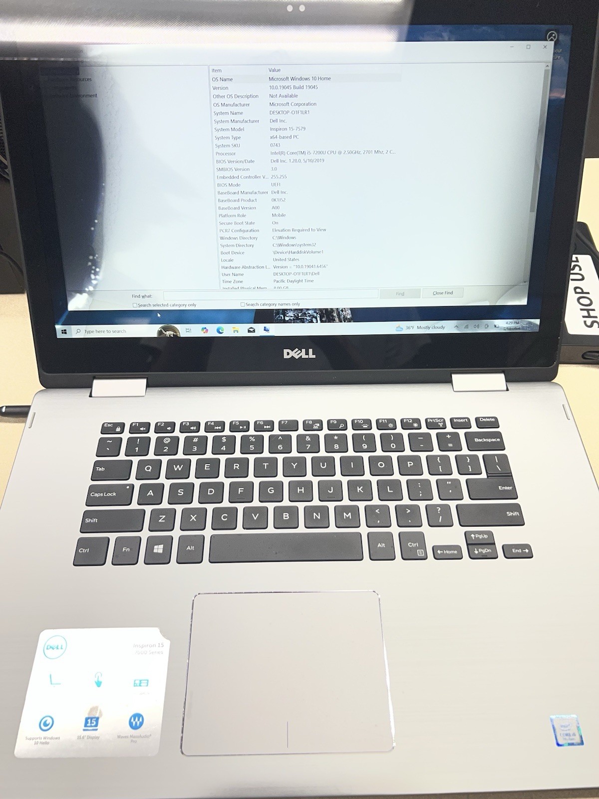 READ DESC | Dell Inspiron 15 7579 i5-7200U 8GB RAM 256GB SSD Win 10 -AC included