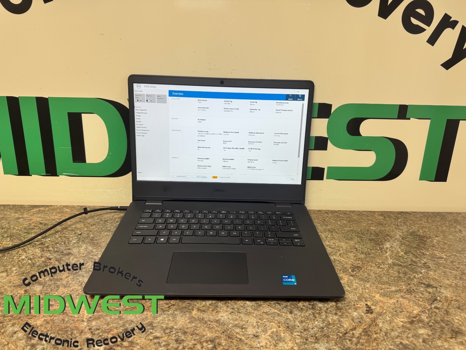 Dell Vostro 3400 i5-1135G7 2.4GHz 8GB RAM (No OS/HDD/SSD + No Battery)